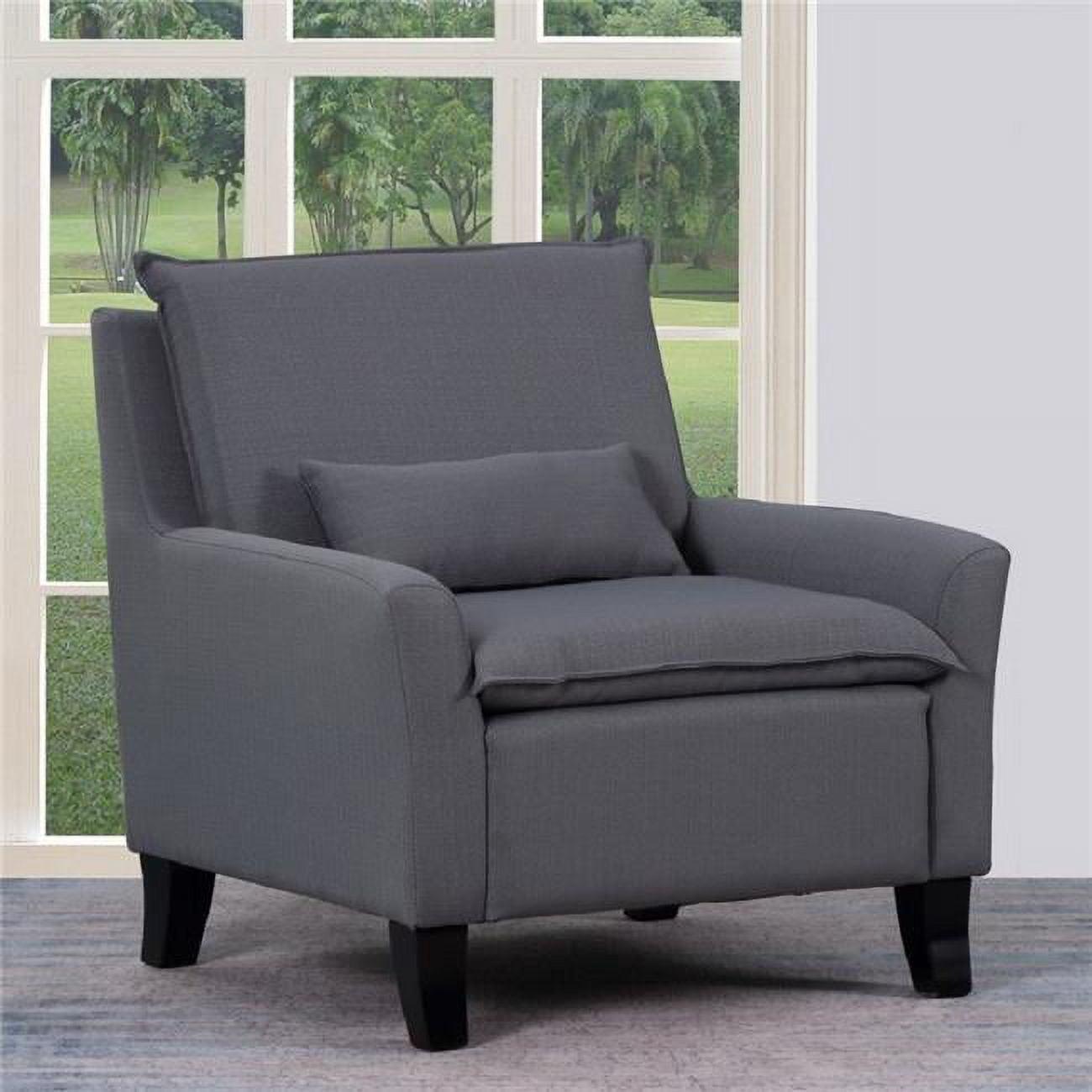 Gray Fabric and Wood Frame 32" Accent Chair