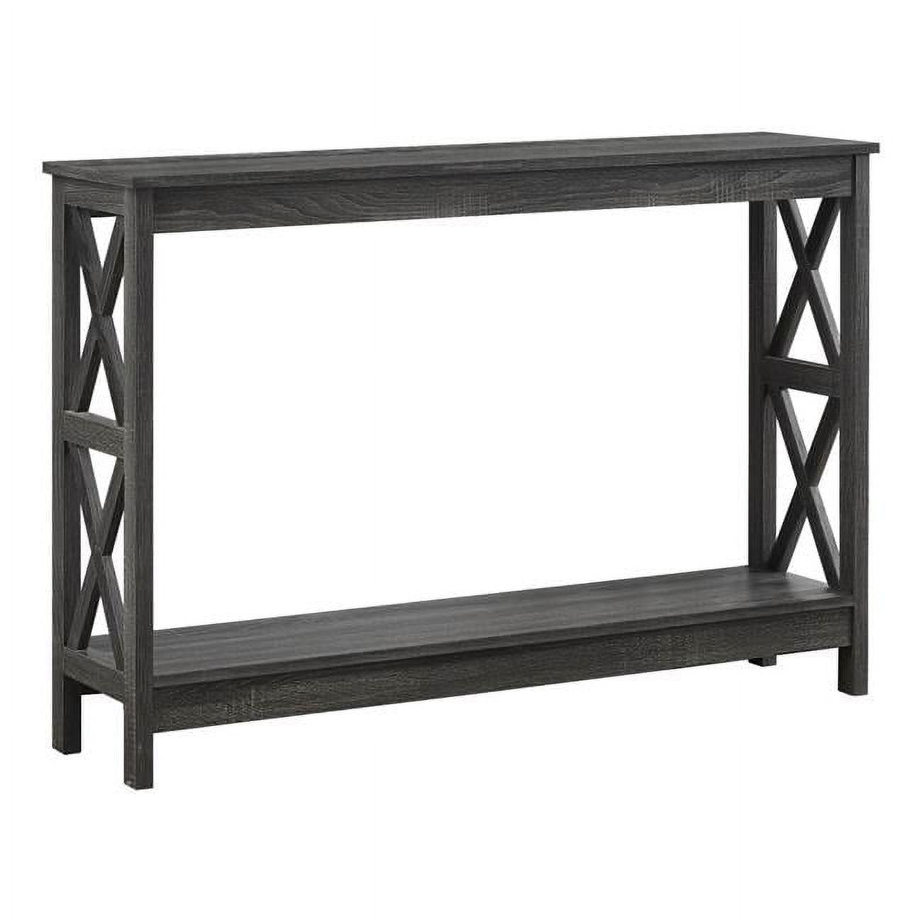 Transitional Grey Laminated Wood Console Table with Storage