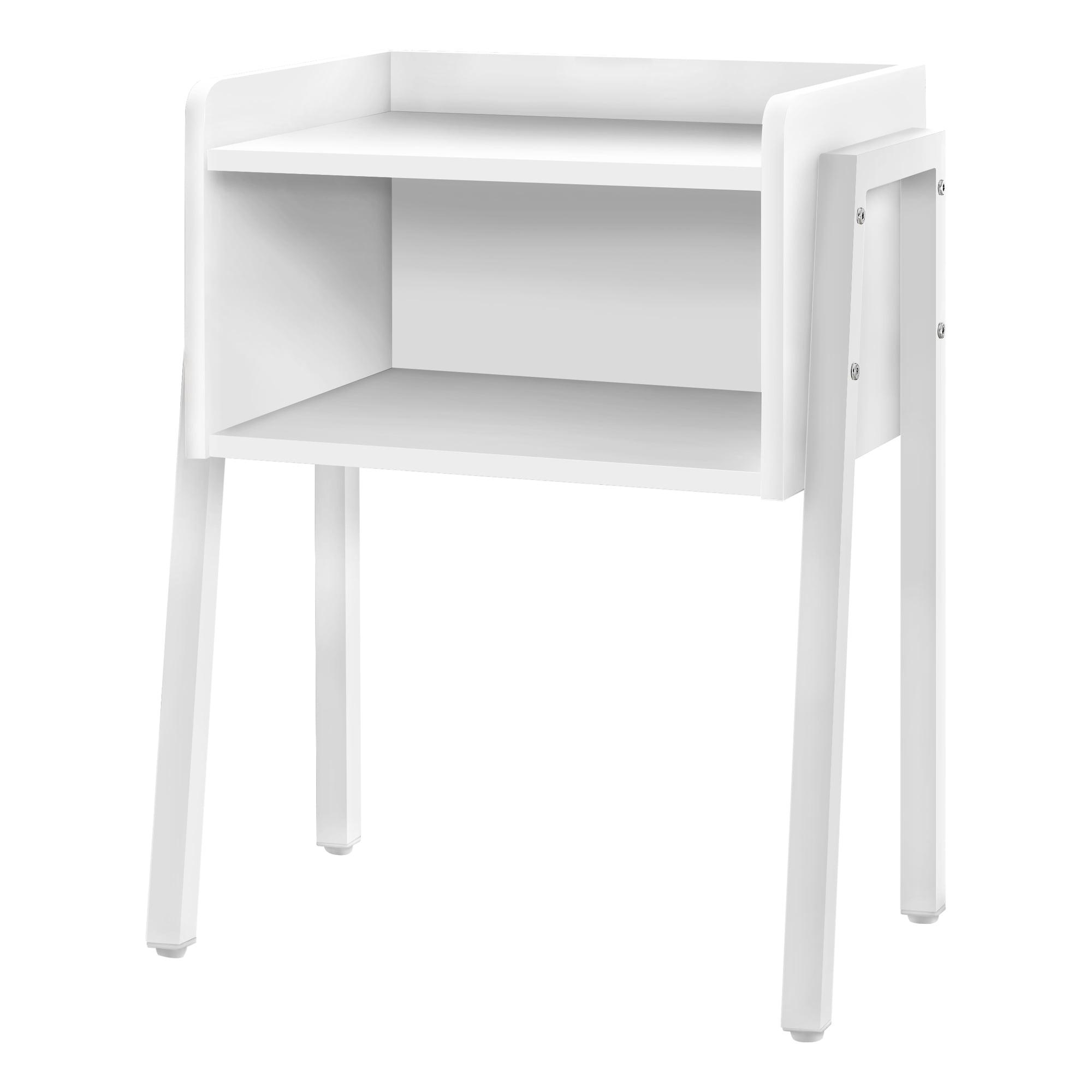 23 in. White Metal Accent Table