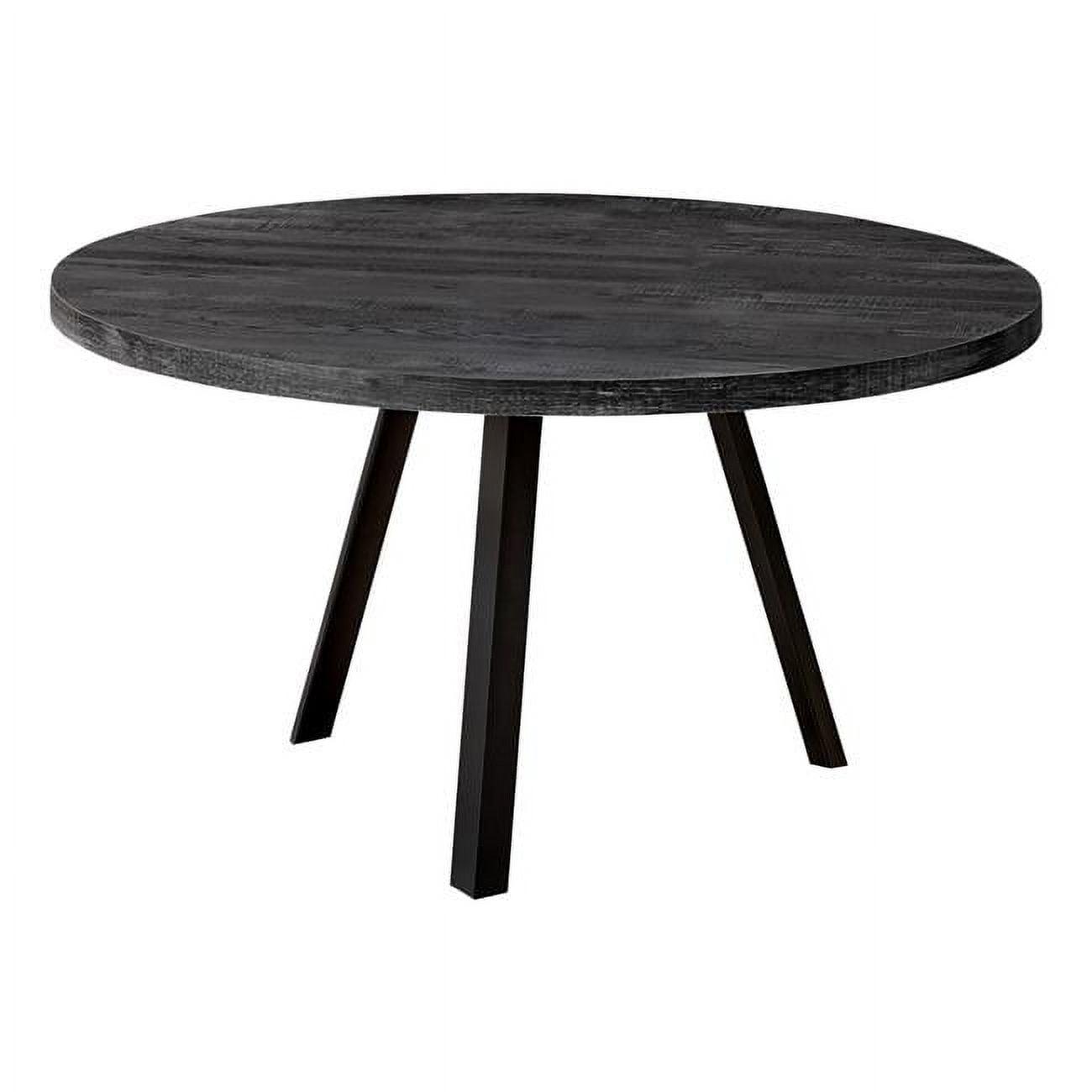 Mid-Century Modern Industrial Round Black Reclaimed Wood Coffee Table