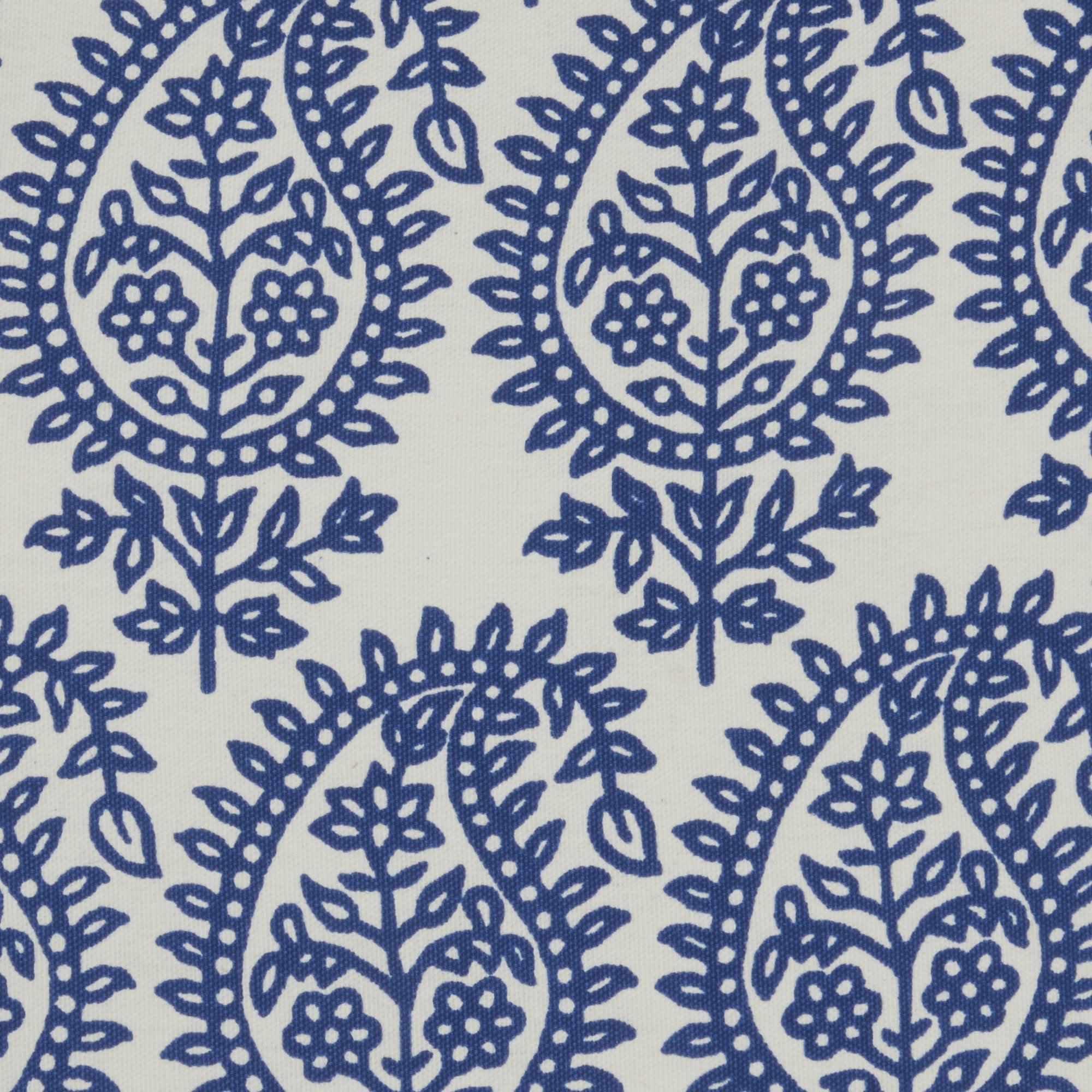 Blue and Ivory Bohemian Paisley Throw Pillow