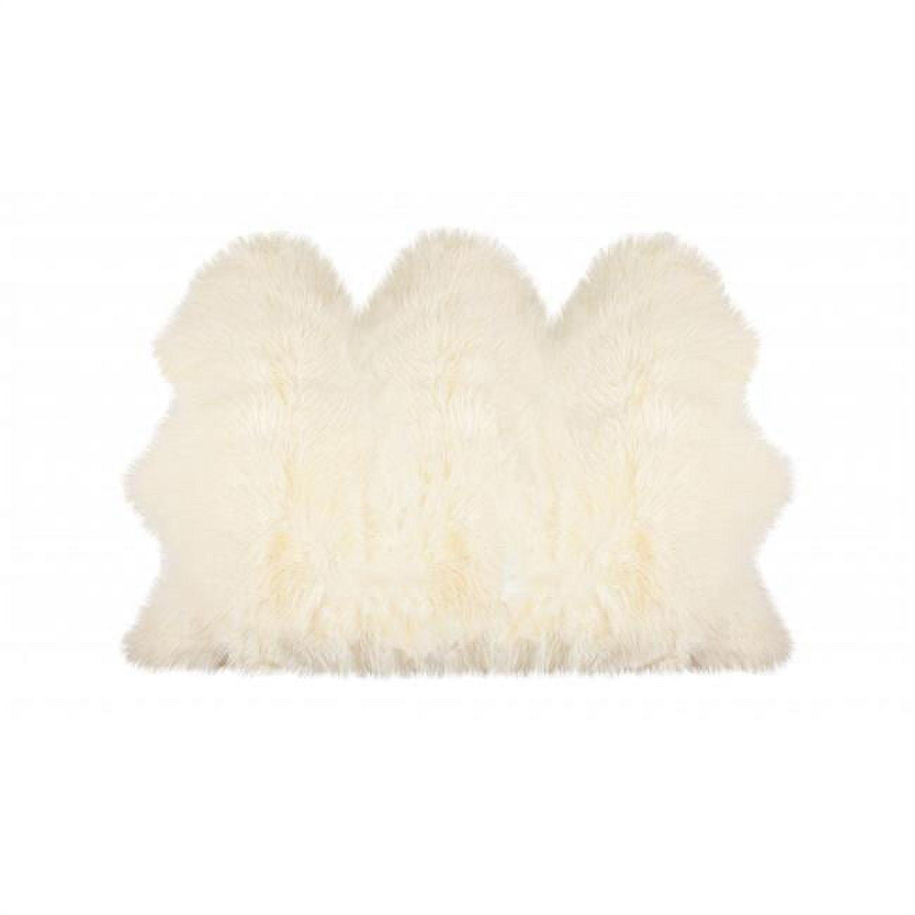 Ultra-Lush Natural Sheepskin Fur 3' x 5' Handmade Area Rug