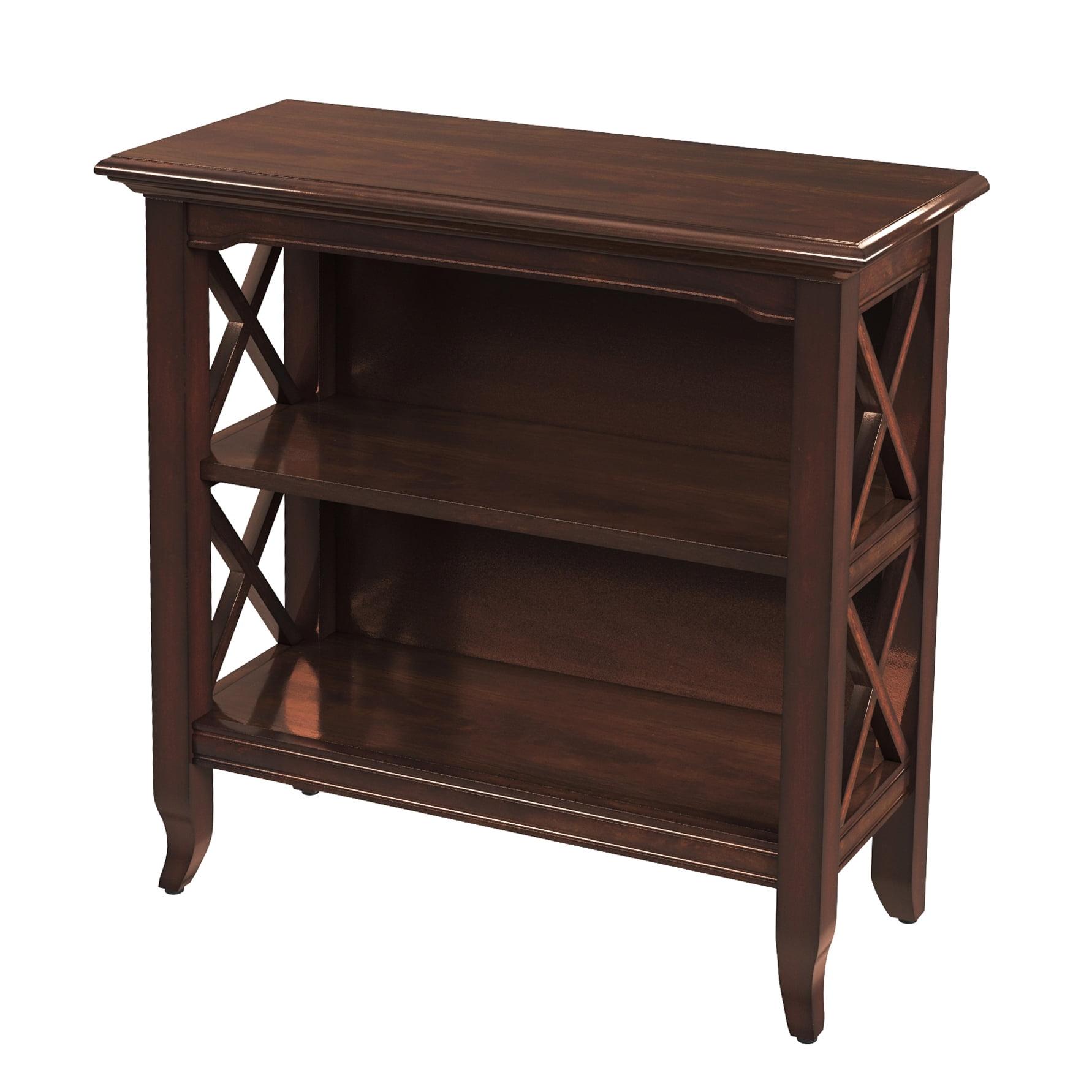 Newport Plantation Cherry Two-Tier Wooden Bookcase