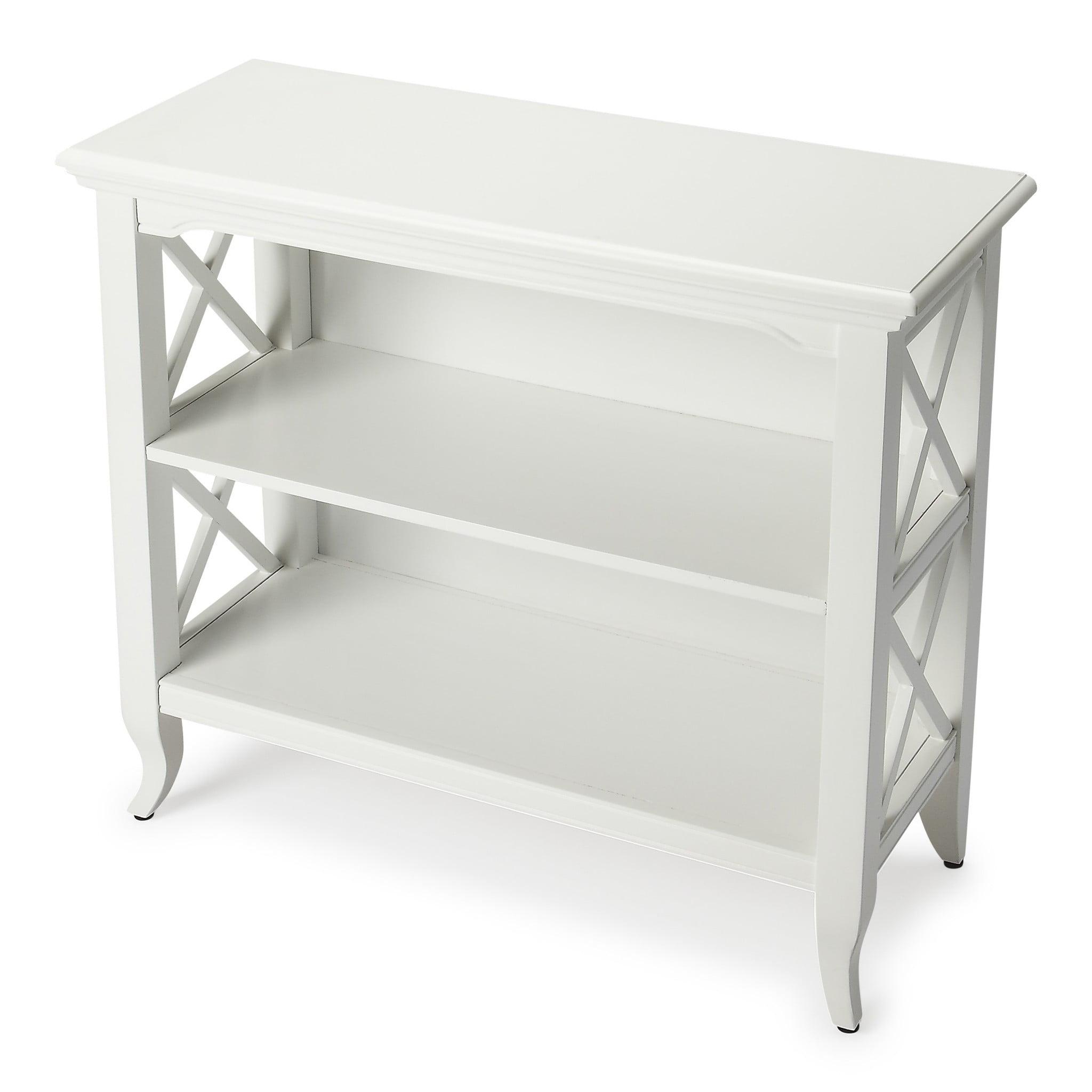 Newport 30" Glossy White Two-Tier Wooden Bookcase