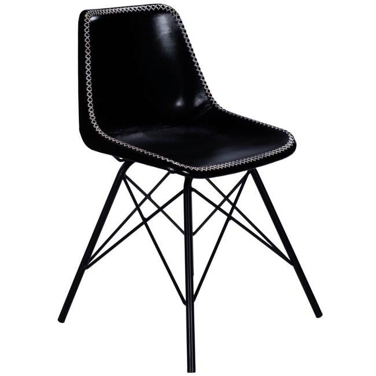 Elevate 18" Black Faux Leather Metal Frame Side Chair