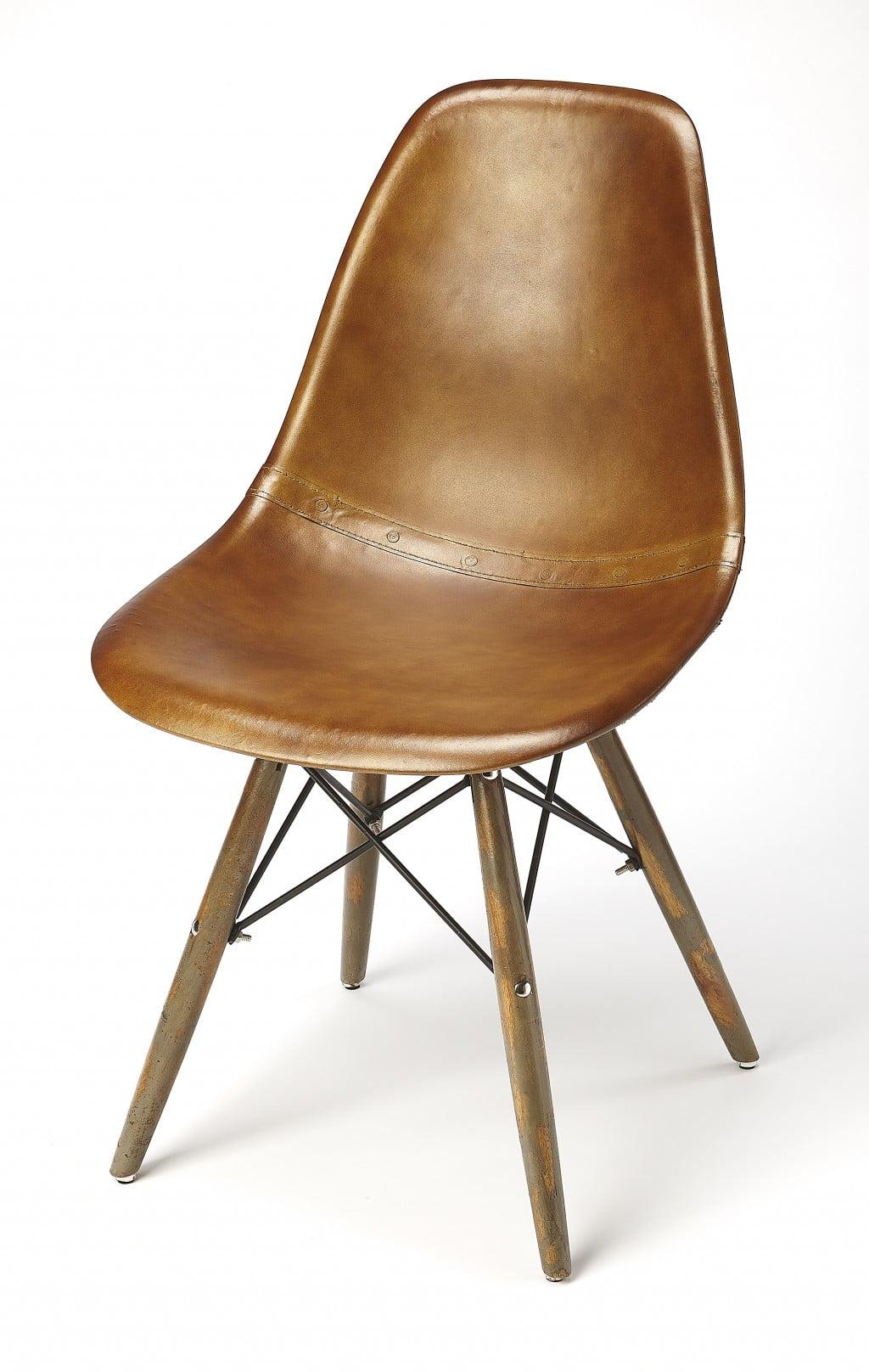 Genuine Leather Upholstered Side Chair