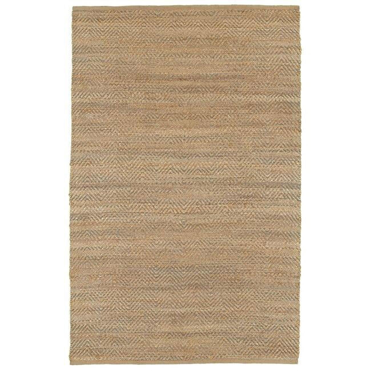 Handmade Gray and Tan Cotton 5' x 8' Area Rug