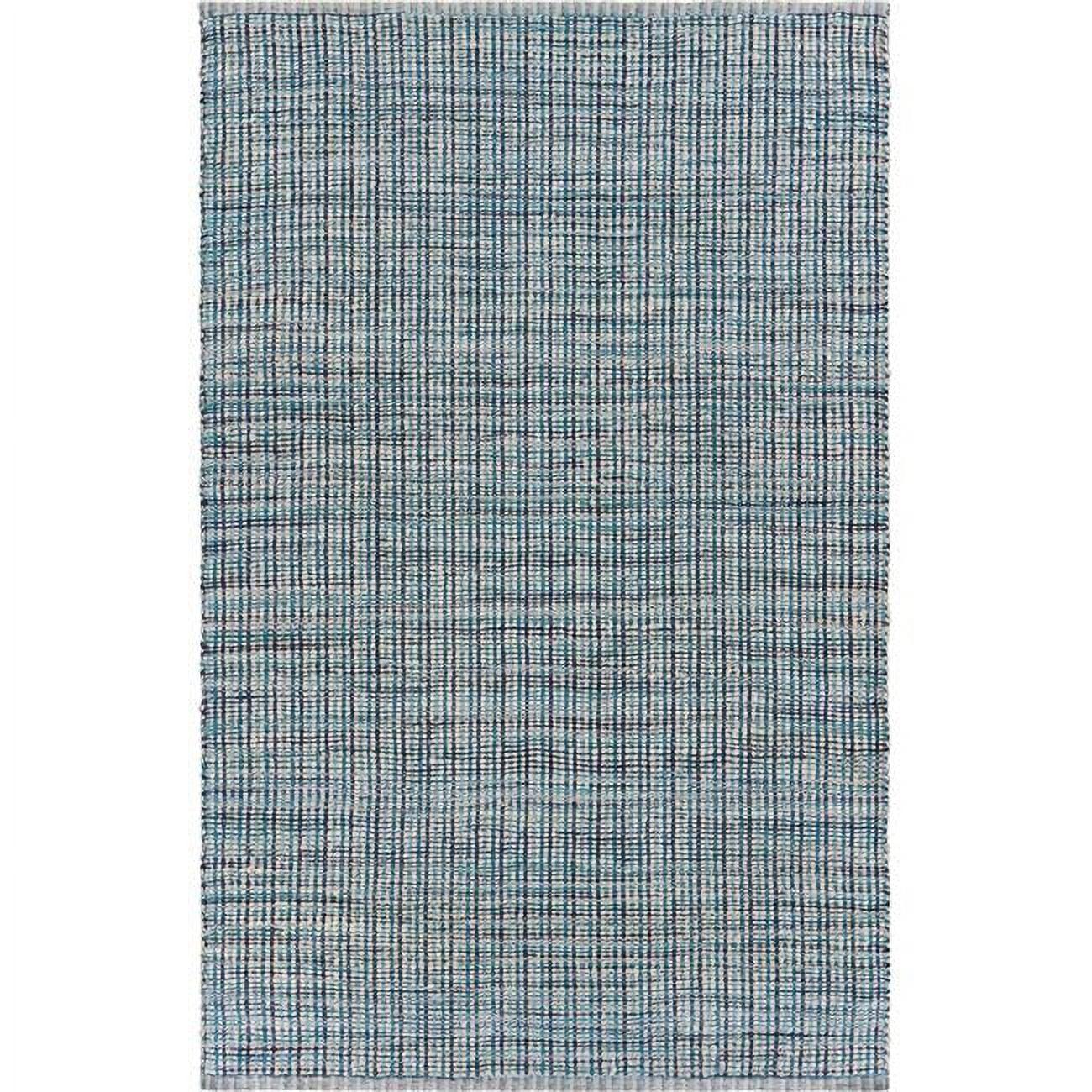 Serene Blue Cotton Flatweave 5' x 8' Handmade Area Rug