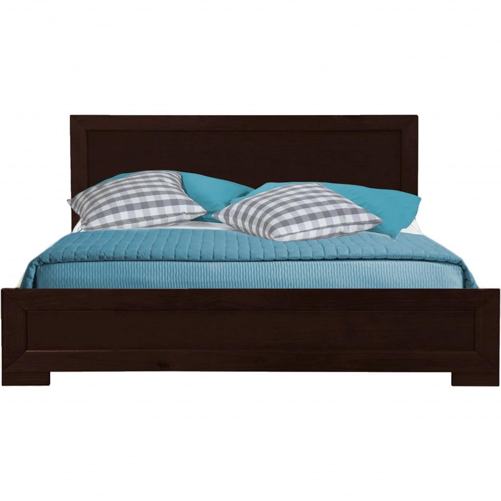 Espresso Wood Queen Platform Bed