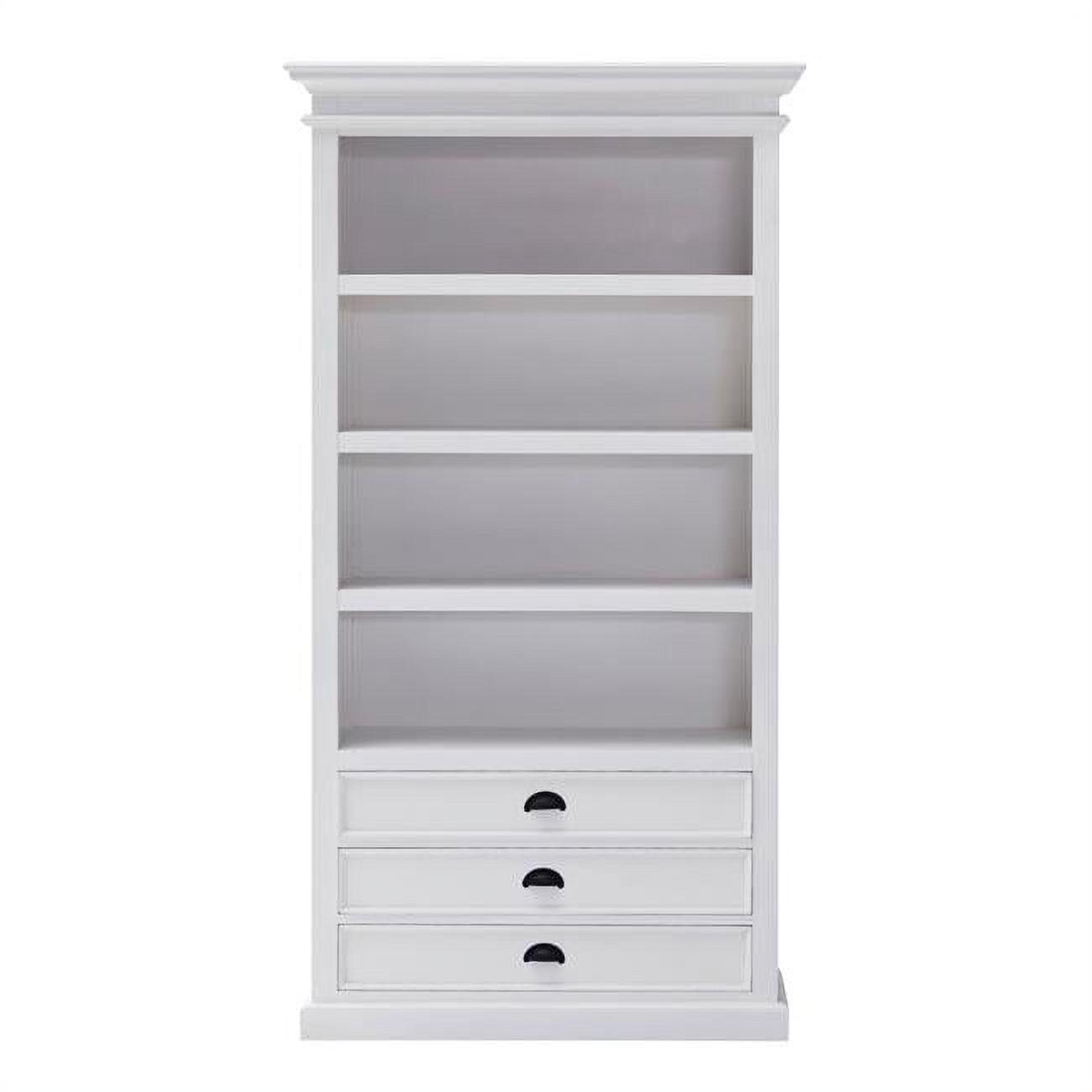 HomeRoots 397124 74.8 x 39.37 x 15.75 in. Classic White Bookcase