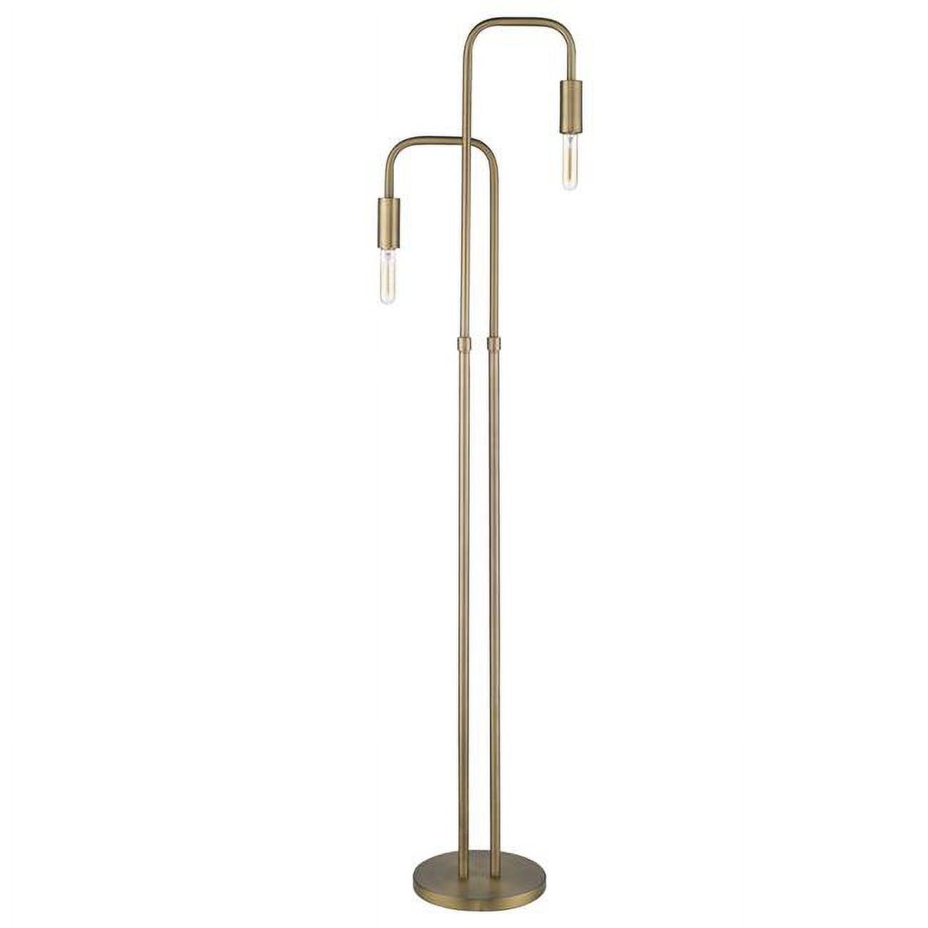 Elegant Silver Torchiere Floor Lamp with Brass Accents