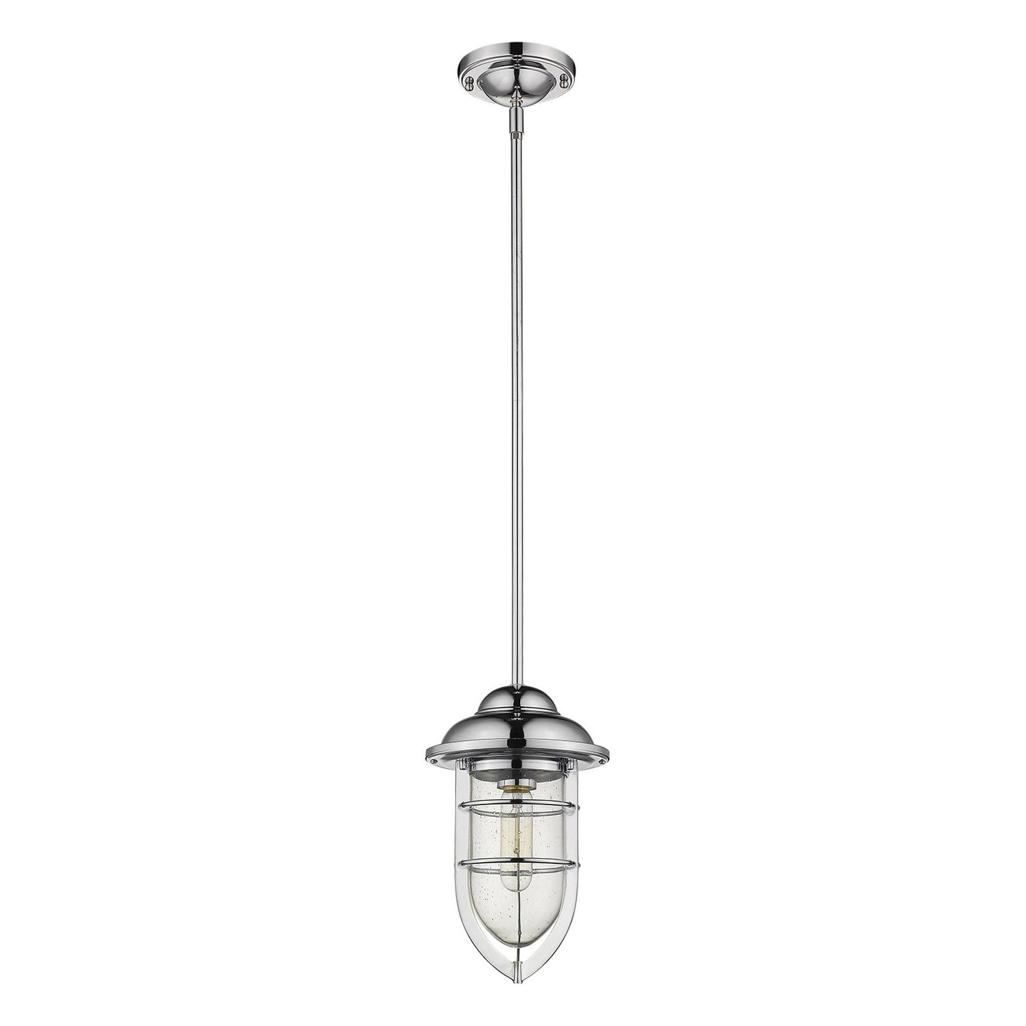 Elegant Mini Silver Glass Bowl Pendant Light