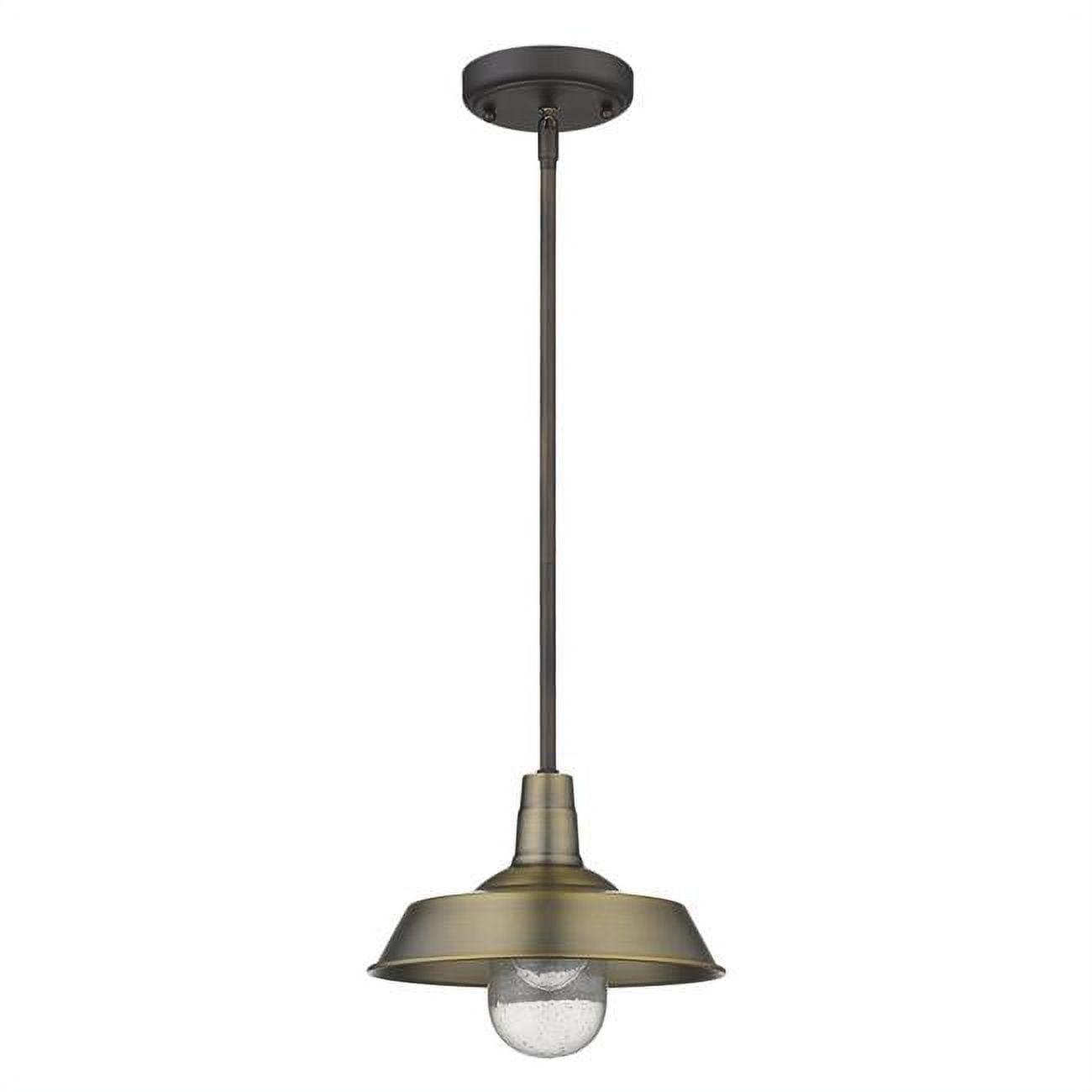 Brushed Gold Glass Globe 10.25" Pendant Light