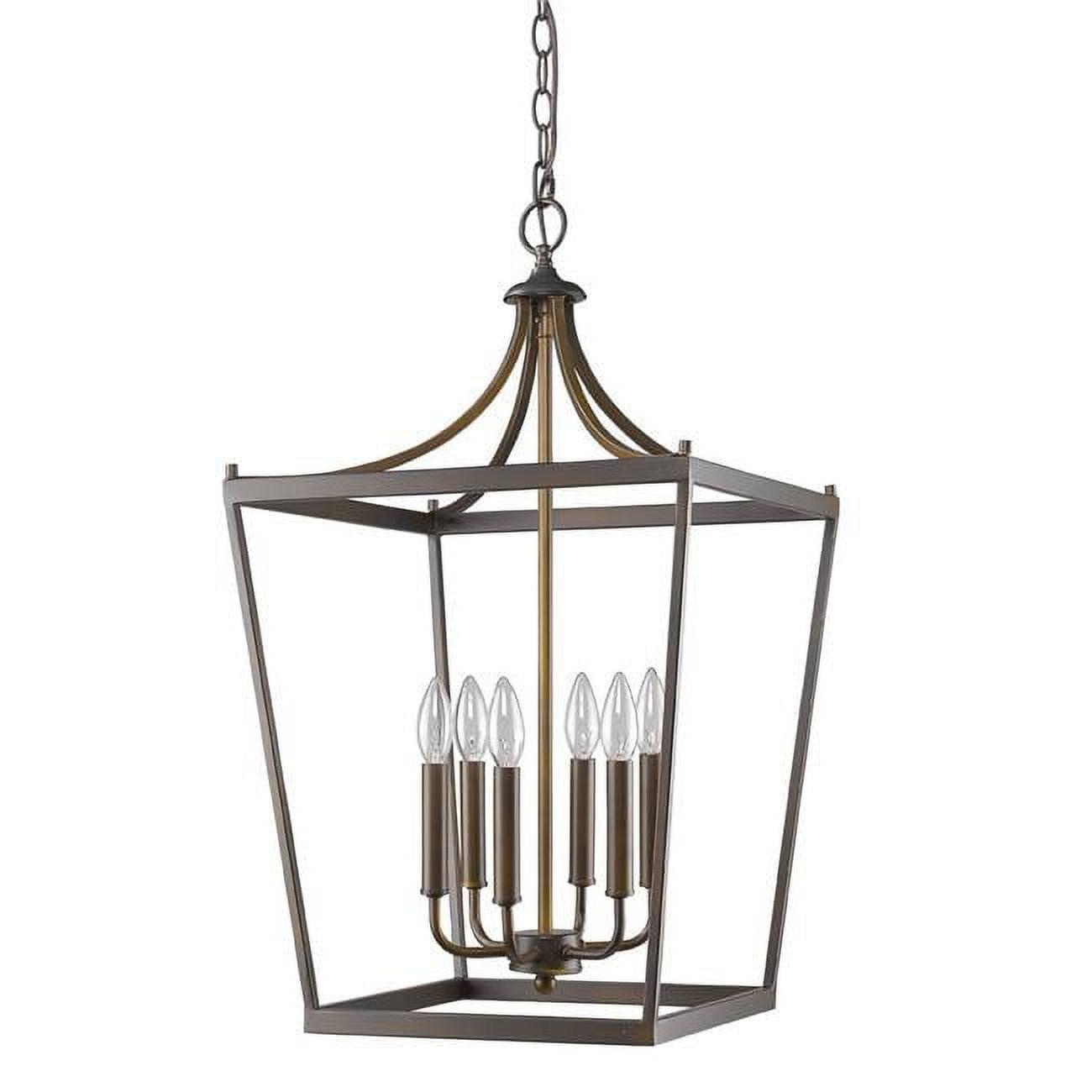 HomeRoots 398083 28 x 16 x 16 in. Kennedy 6-Light Oil-Rubbed Bronze Foyer Pendant