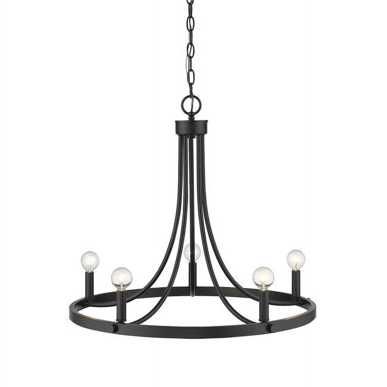 Sawyer Timeless Matte Black 5-Light Candle-Style Chandelier