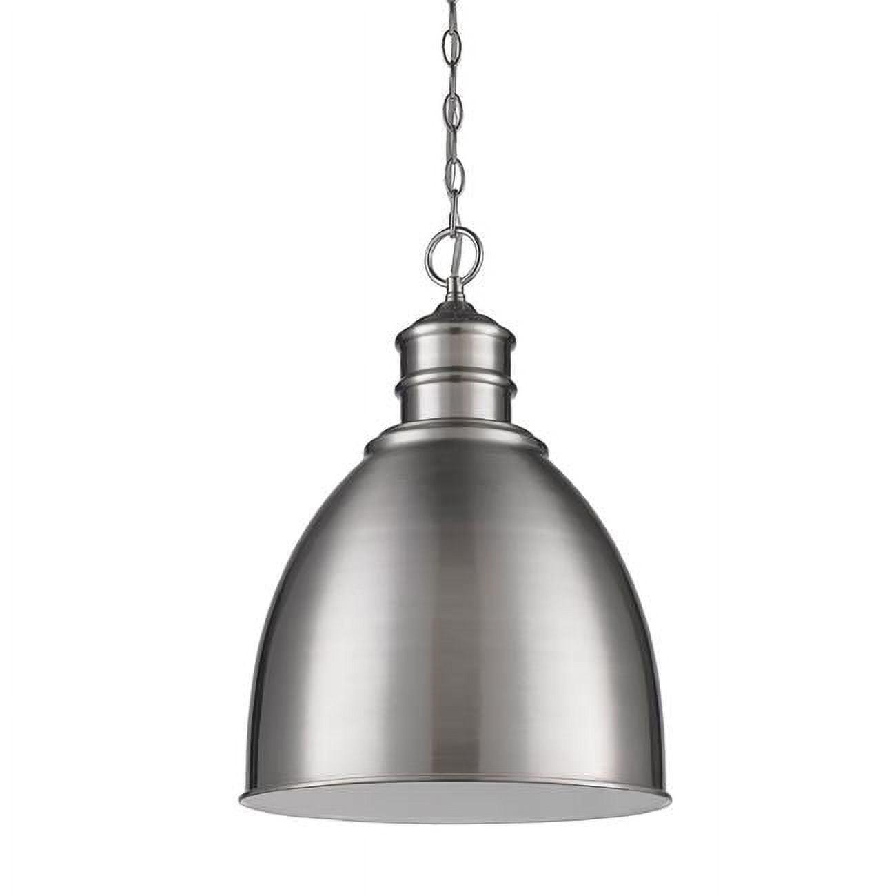 Colby 25'' Satin Nickel Pendant with Gloss White Shade