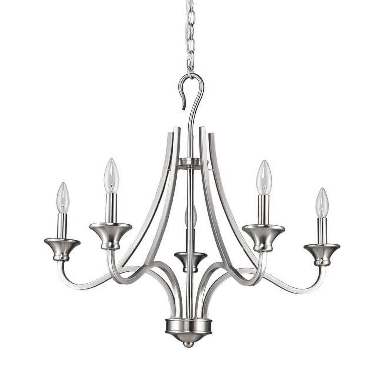 Michelle 5-Light Satin Nickel Candle Style Chandelier