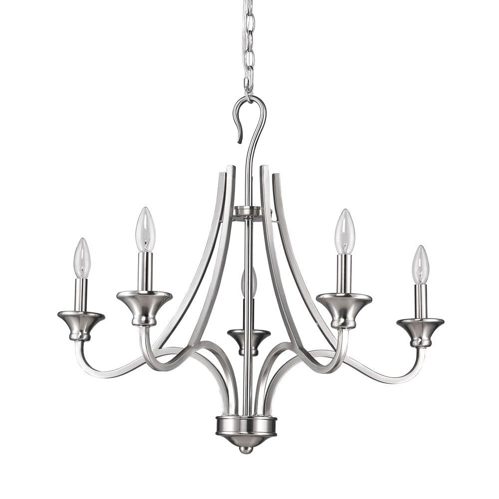 Michelle 5-Light Satin Nickel Candle Style Chandelier