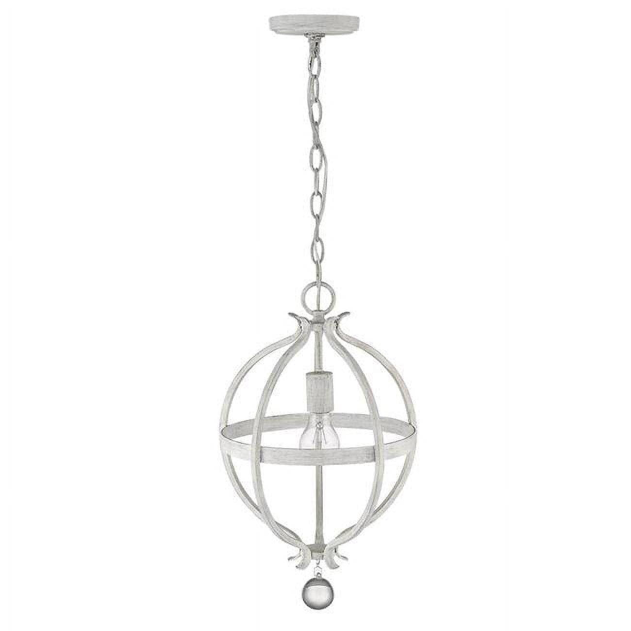 Callie Country Cottage White Crystal Globe Pendant