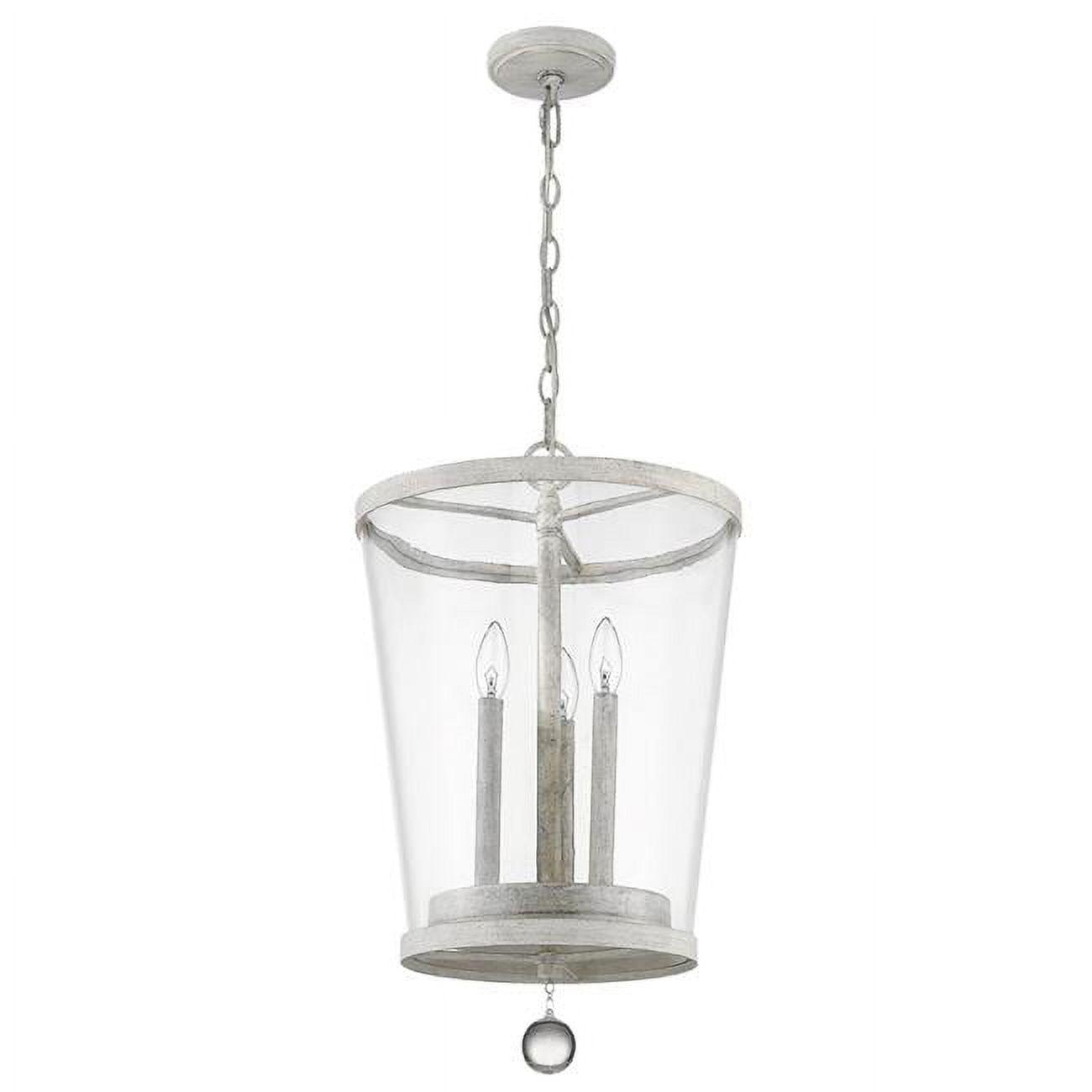 Elegant White Crystal Drum Pendant Light with Country Charm