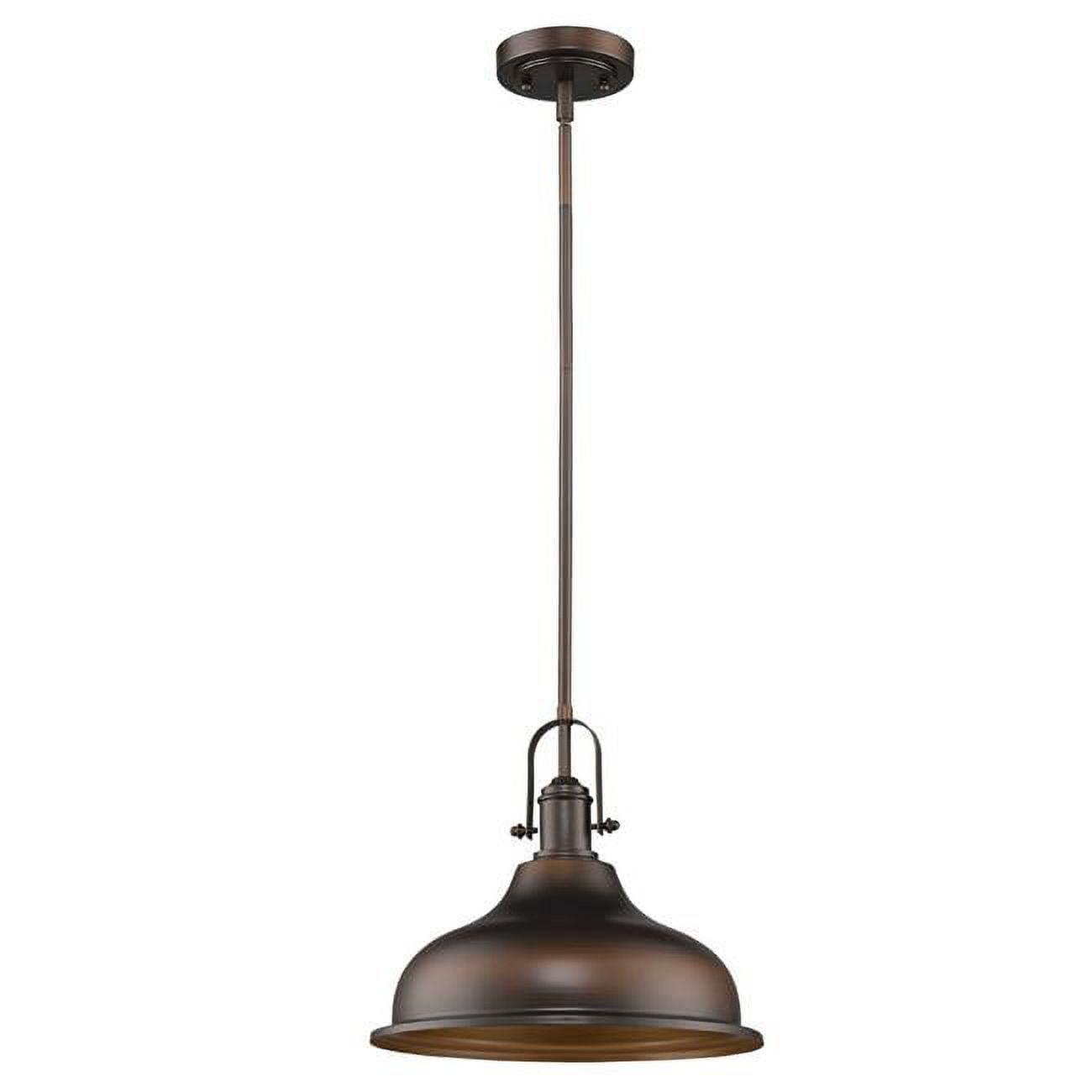 Antique Bronze Dome Pendant Light with Gold Interior