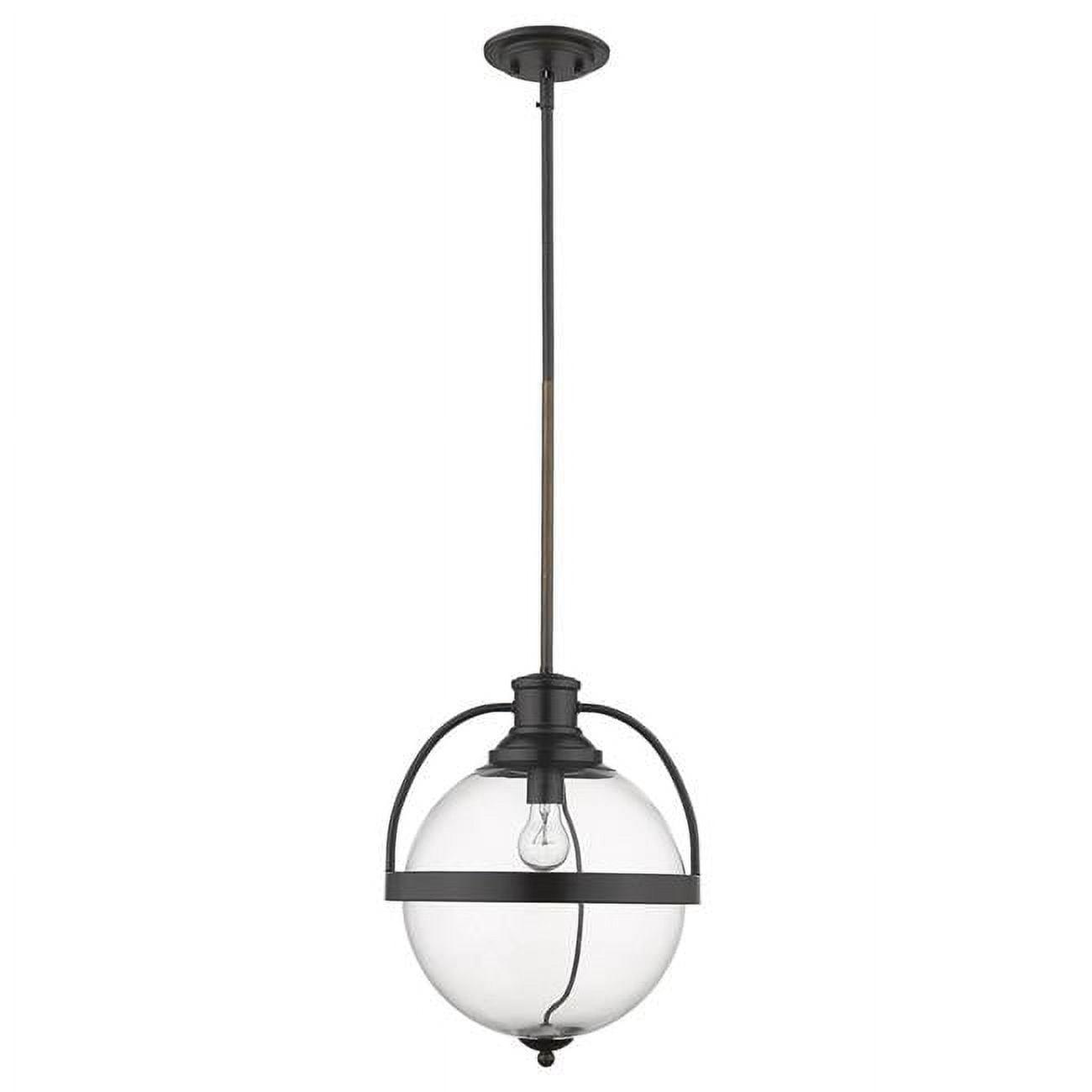 Kassian 16" Bronze and Glass Globe Pendant Light