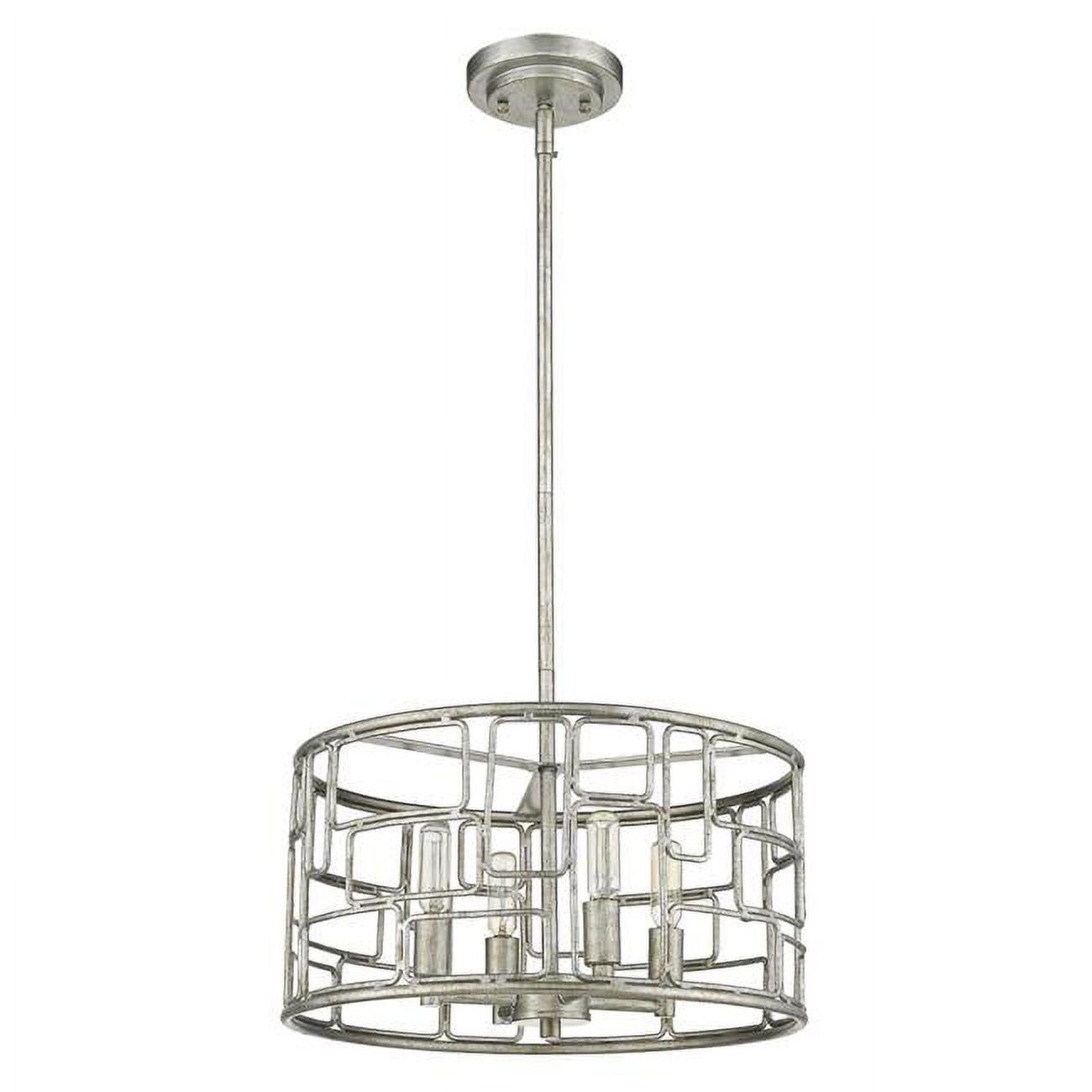 Amoret Antique Silver Convertible Drum Pendant Light