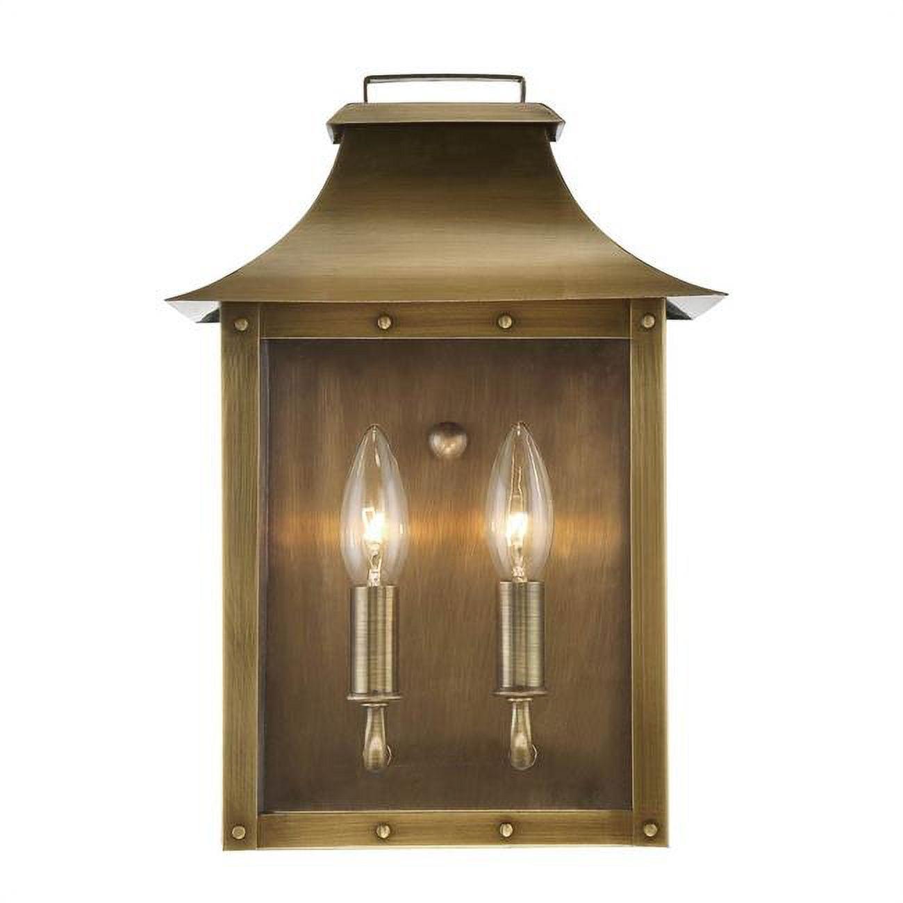 Manchester Aged Brass Dual-Light Pocket Wall Lantern