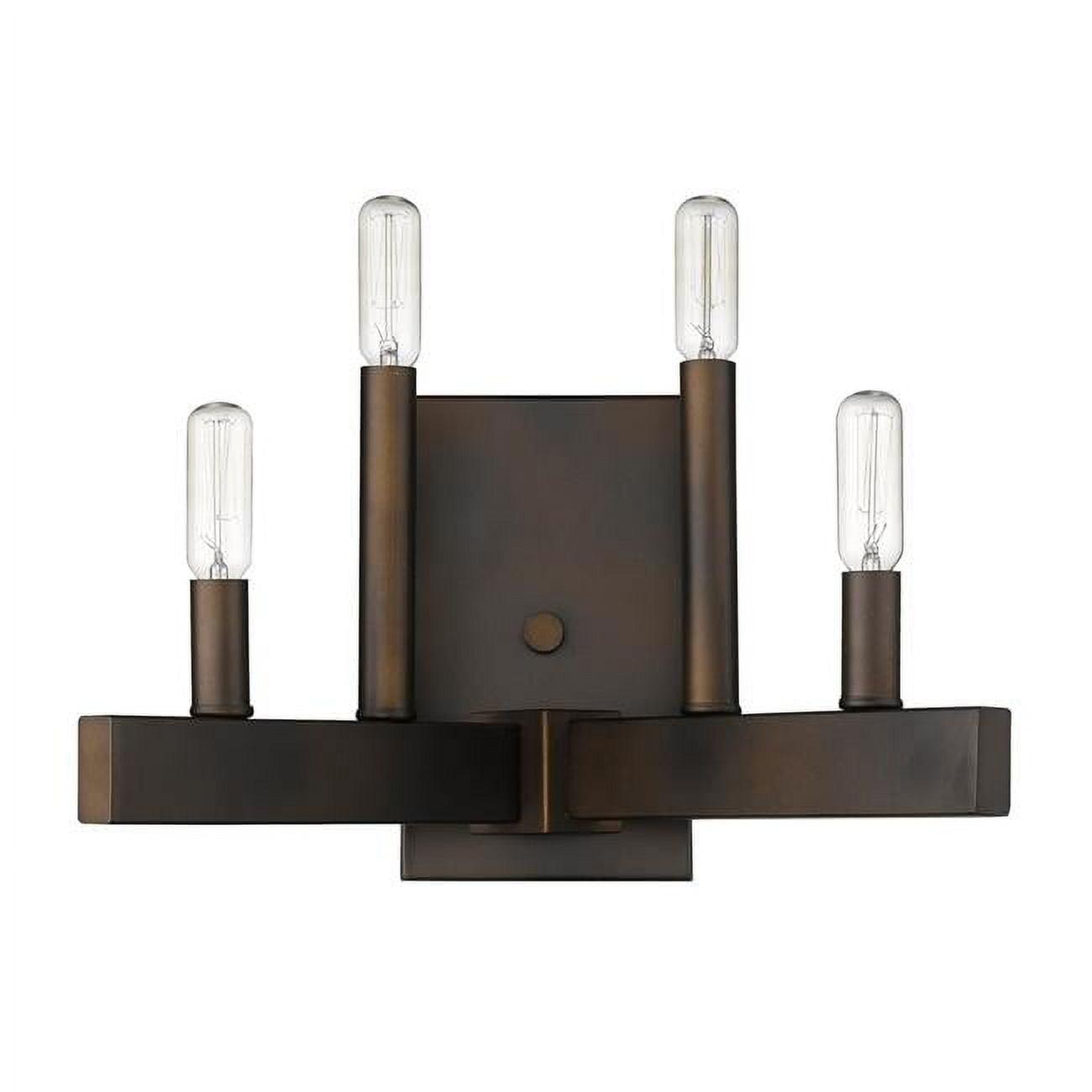 Fallon Four-Light Angled Bronze Metal Vintage Wall Sconce