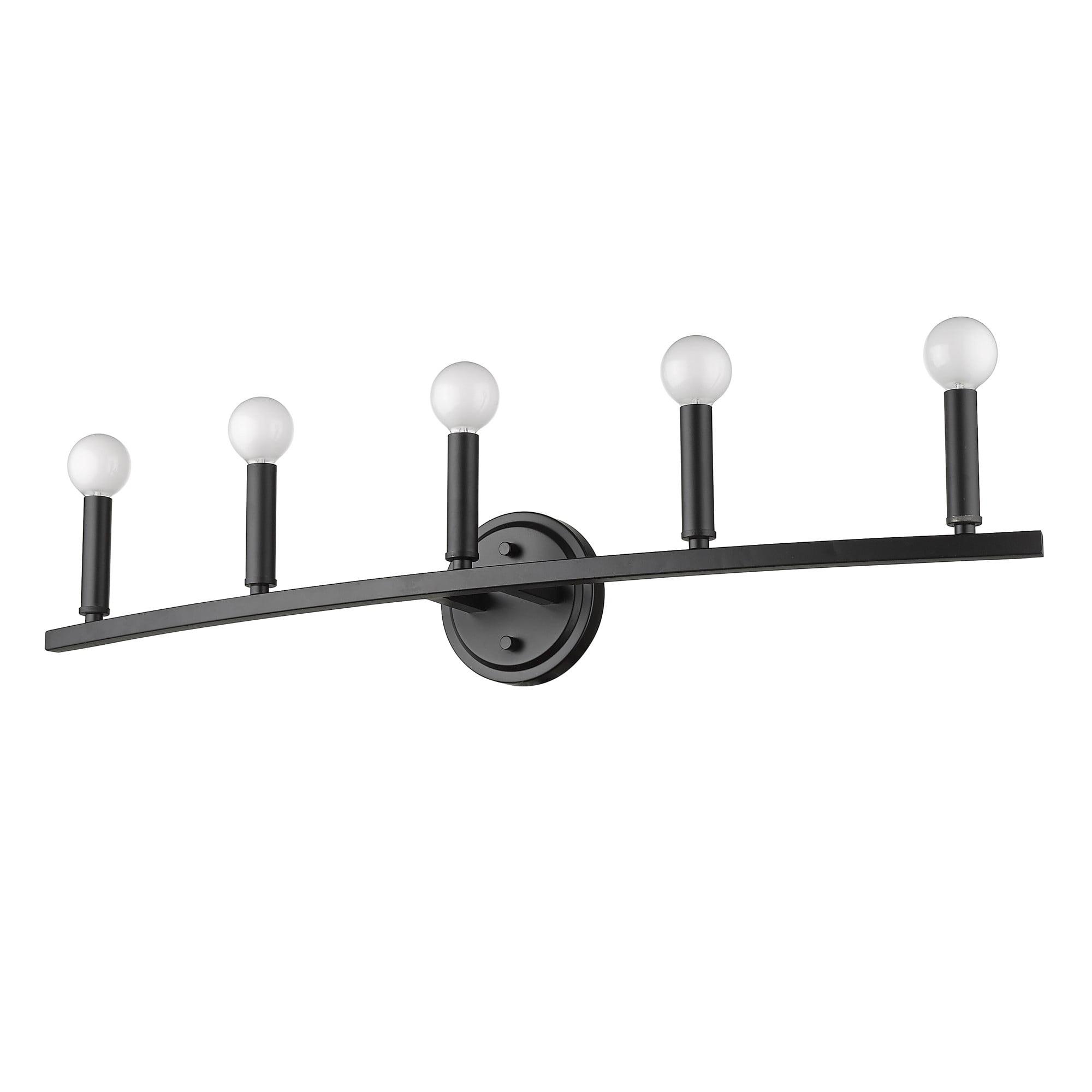 Sawyer 5-Light Matte Black Steel Vanity Light Fixture