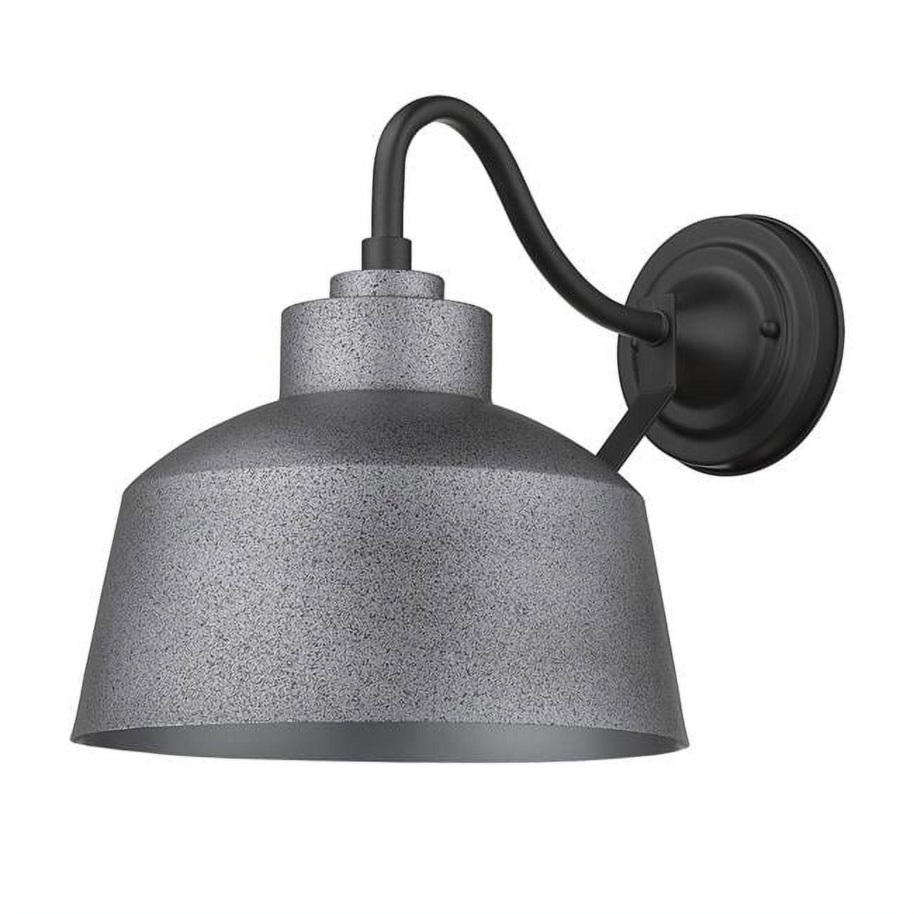 Barnes Pebbled Gray and Matte Black Outdoor Wall Light