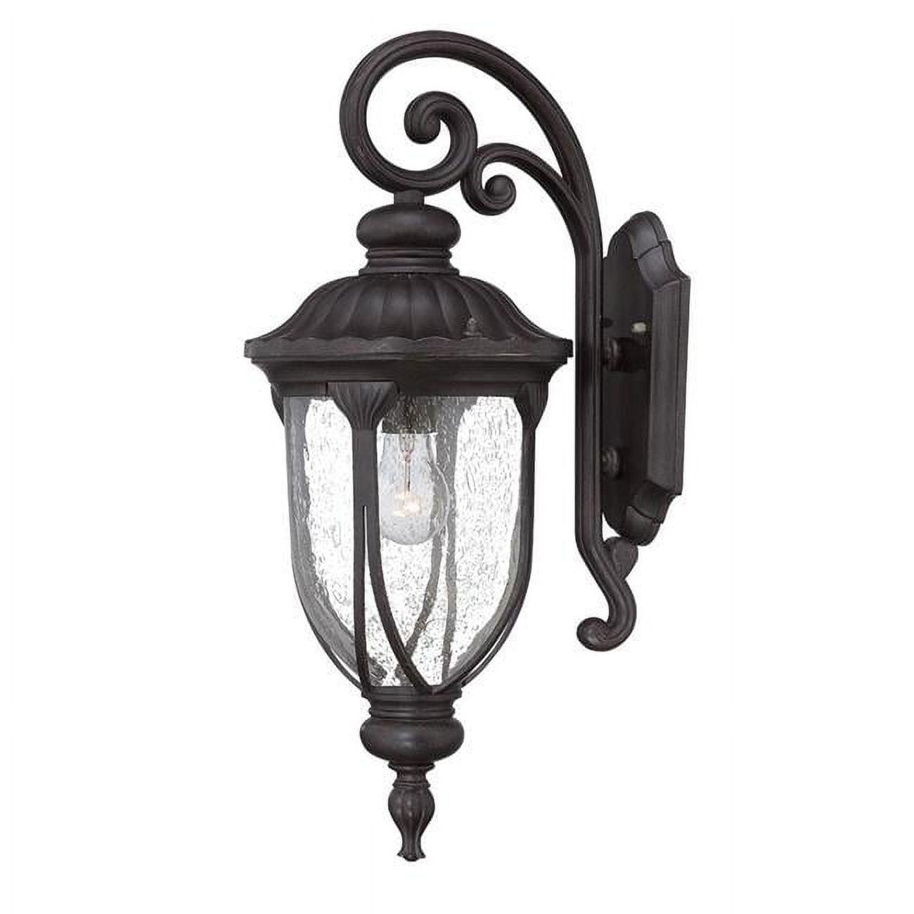 Laurens Classic Black Cast Aluminum Glass Lantern Wall Sconce