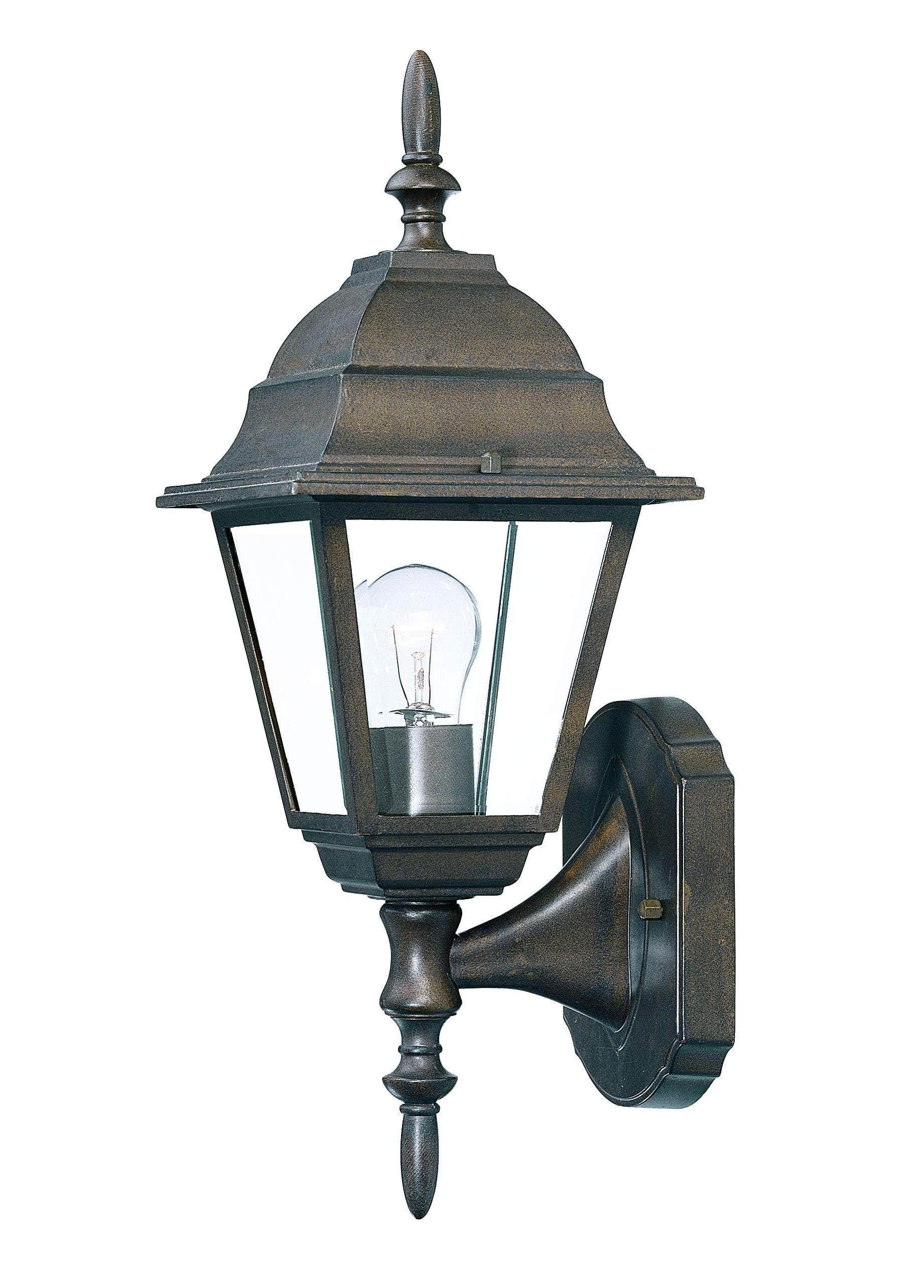 Burled Walnut Cast Aluminum Swing Arm Outdoor Wall Lantern