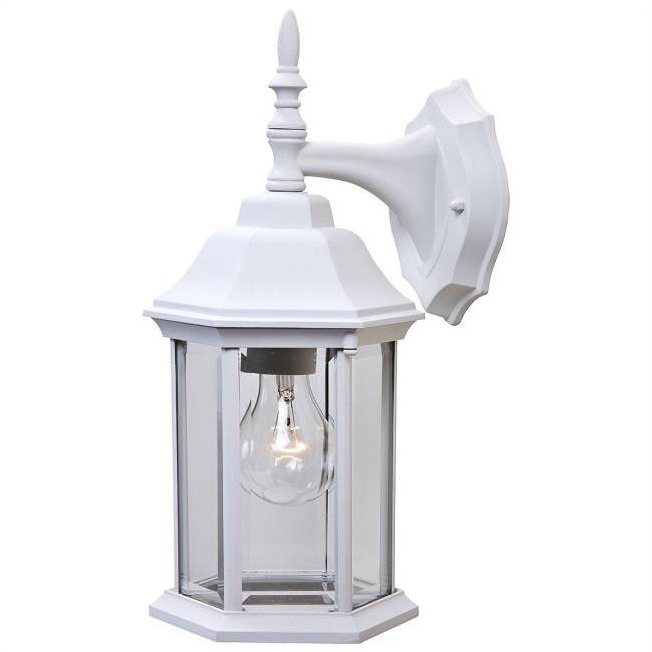 Elegant White and Clear Glass Swing Arm Direct Wired Wall Sconce