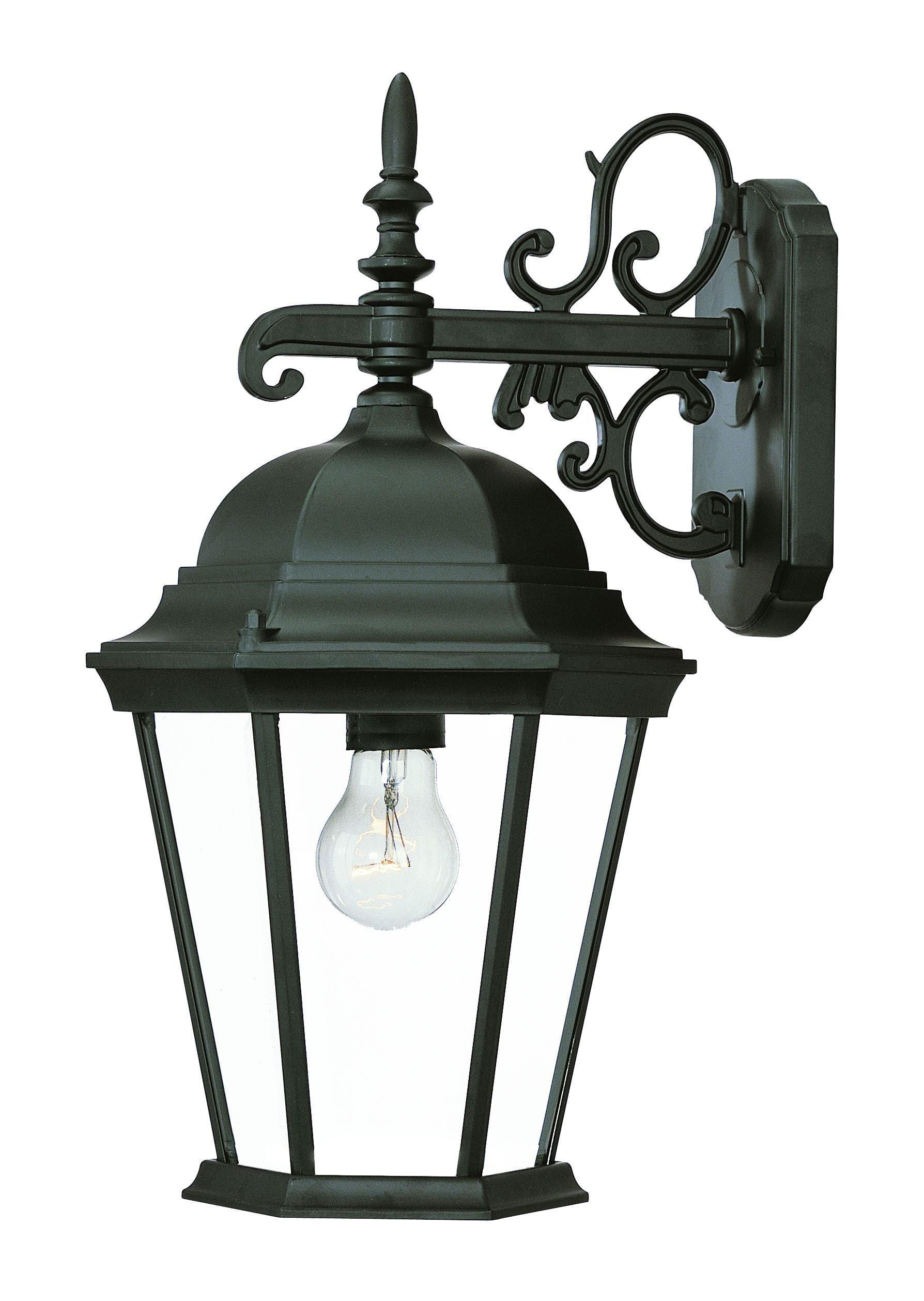 Richmond Traditional Swing Arm Black Lantern Wall Light