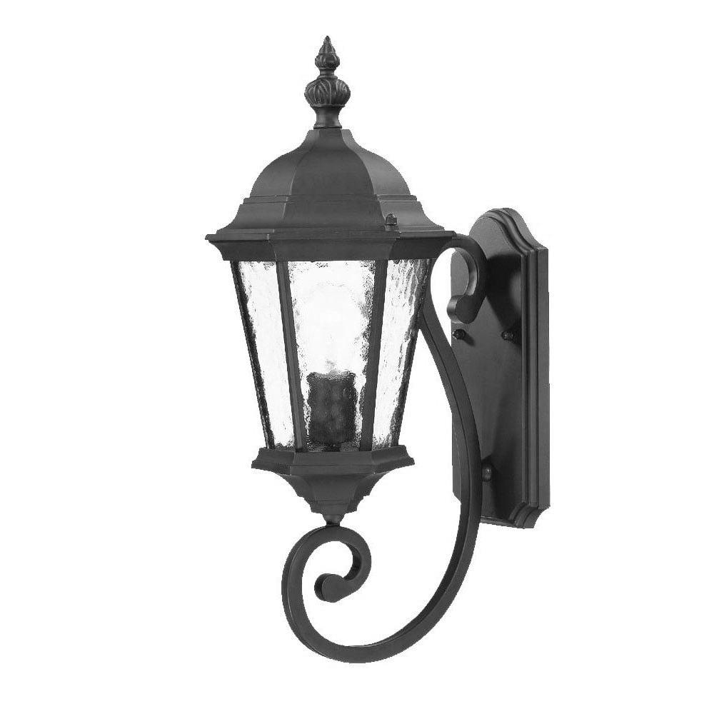 Telfair Matte Black Outdoor Carousel Lantern Wall Light