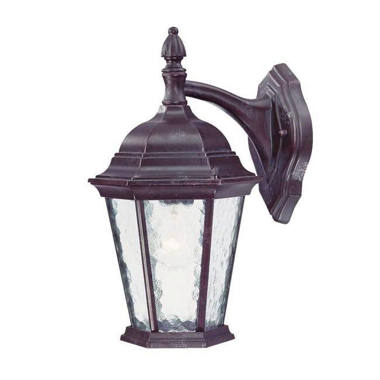 Mahogany Swing Arm Outdoor Wall Light with Hammered Glass