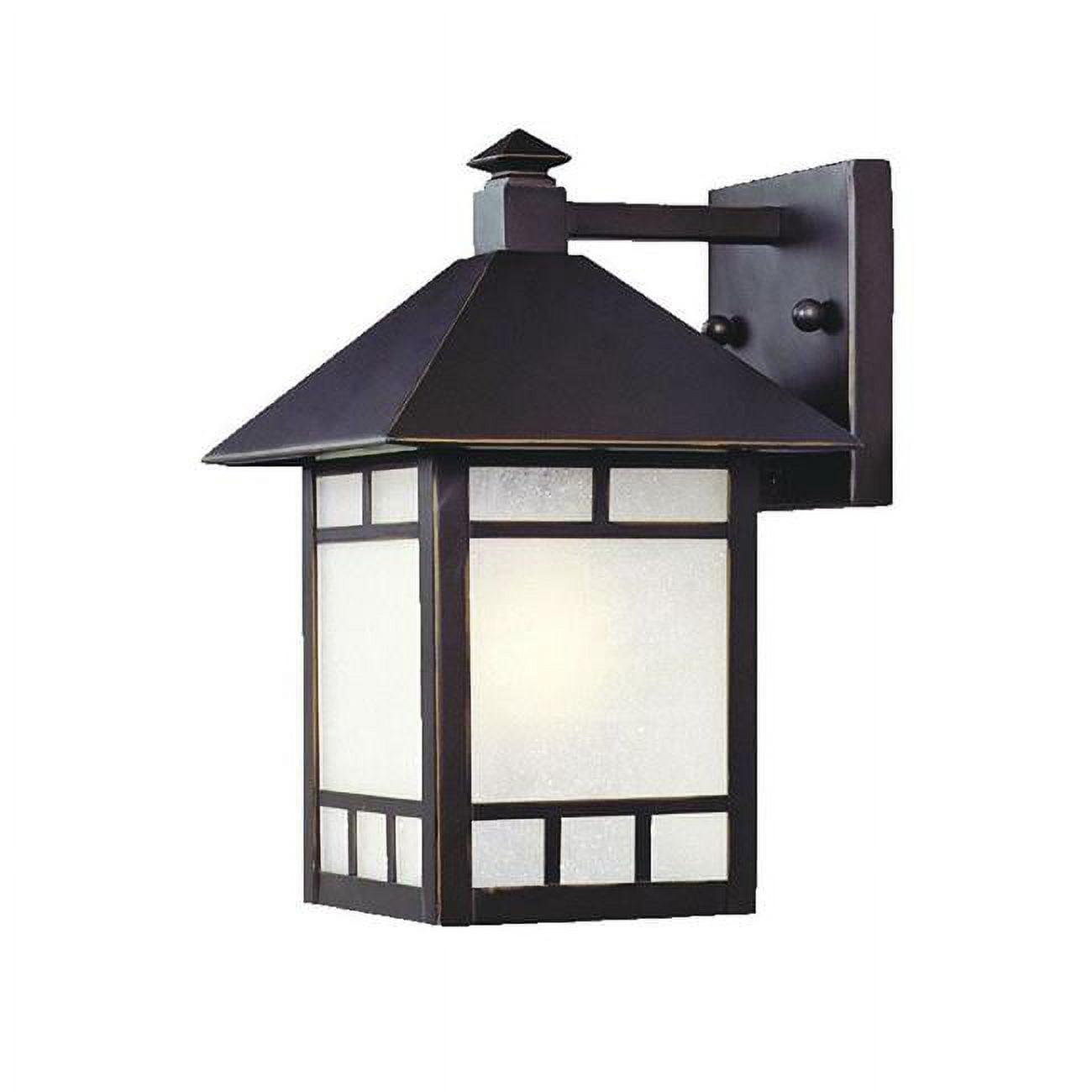 Artisan Petite 10.75" Antique Bronze Frosted Glass Lantern Wall Light