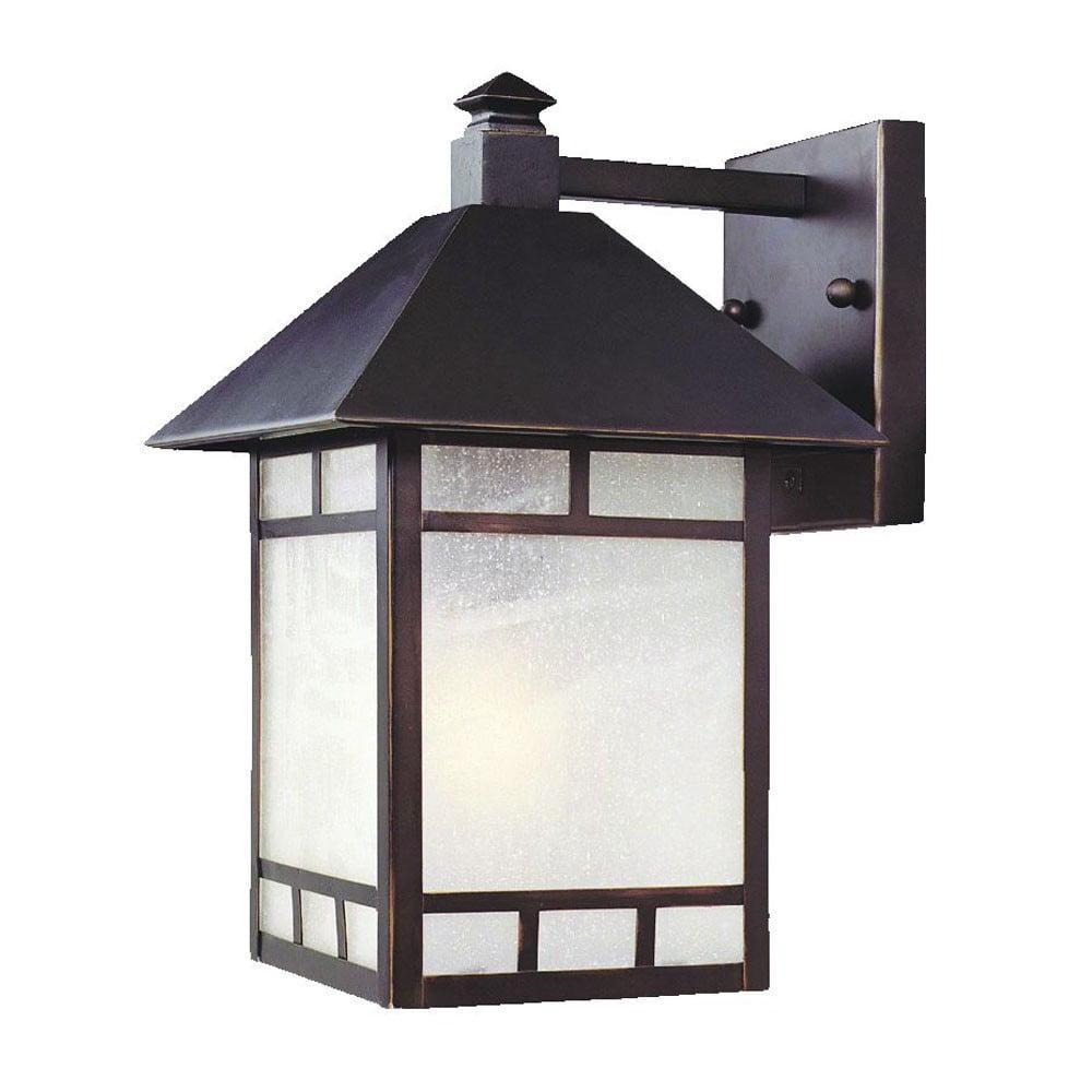 Artisan Antique Bronze Frosted Glass Outdoor Wall Lantern