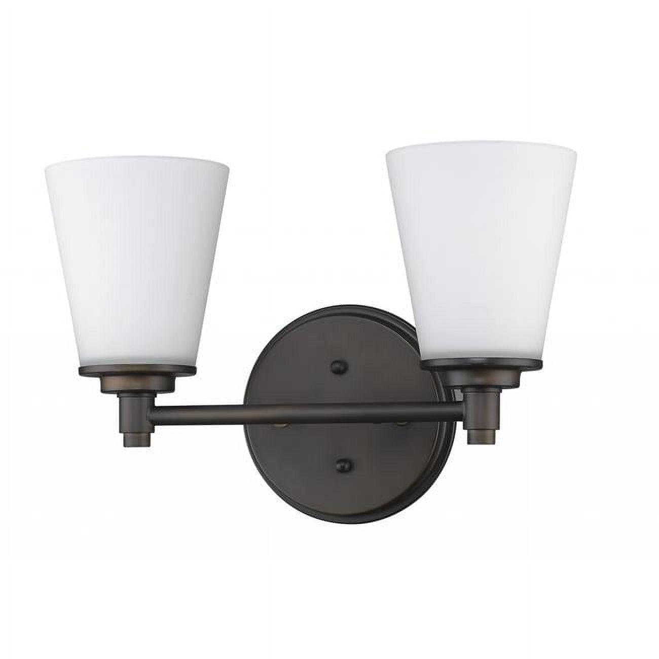 Conti 2-Light Bronze Sconce with Frosted Glass Shades