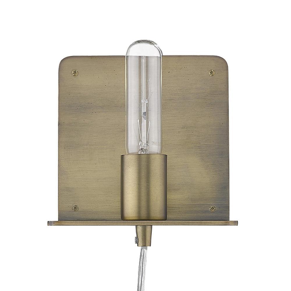 HomeRoots Petite Dull Gold Shelf Wall Light