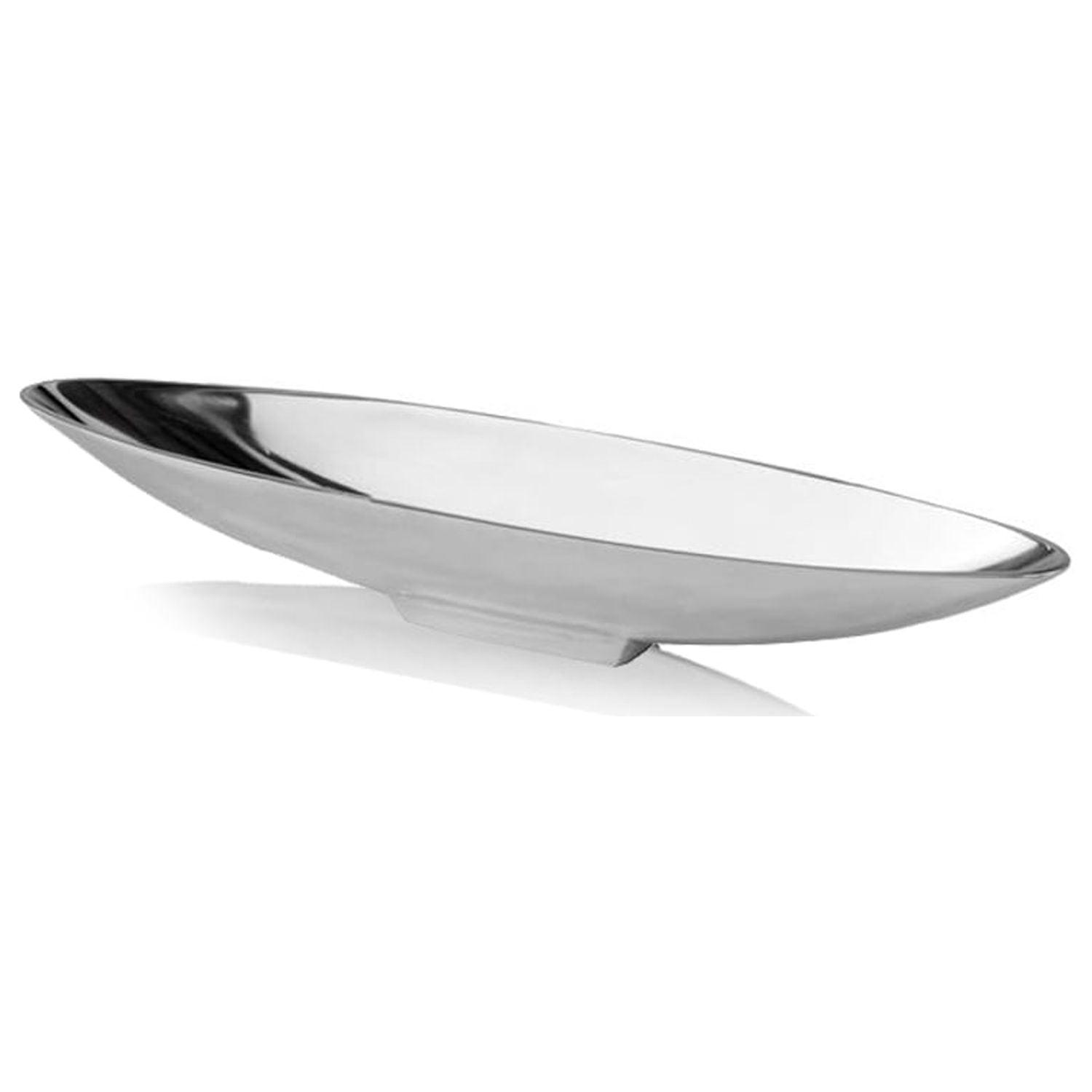 20" Contempo Shiny Silver Short Boat Tray