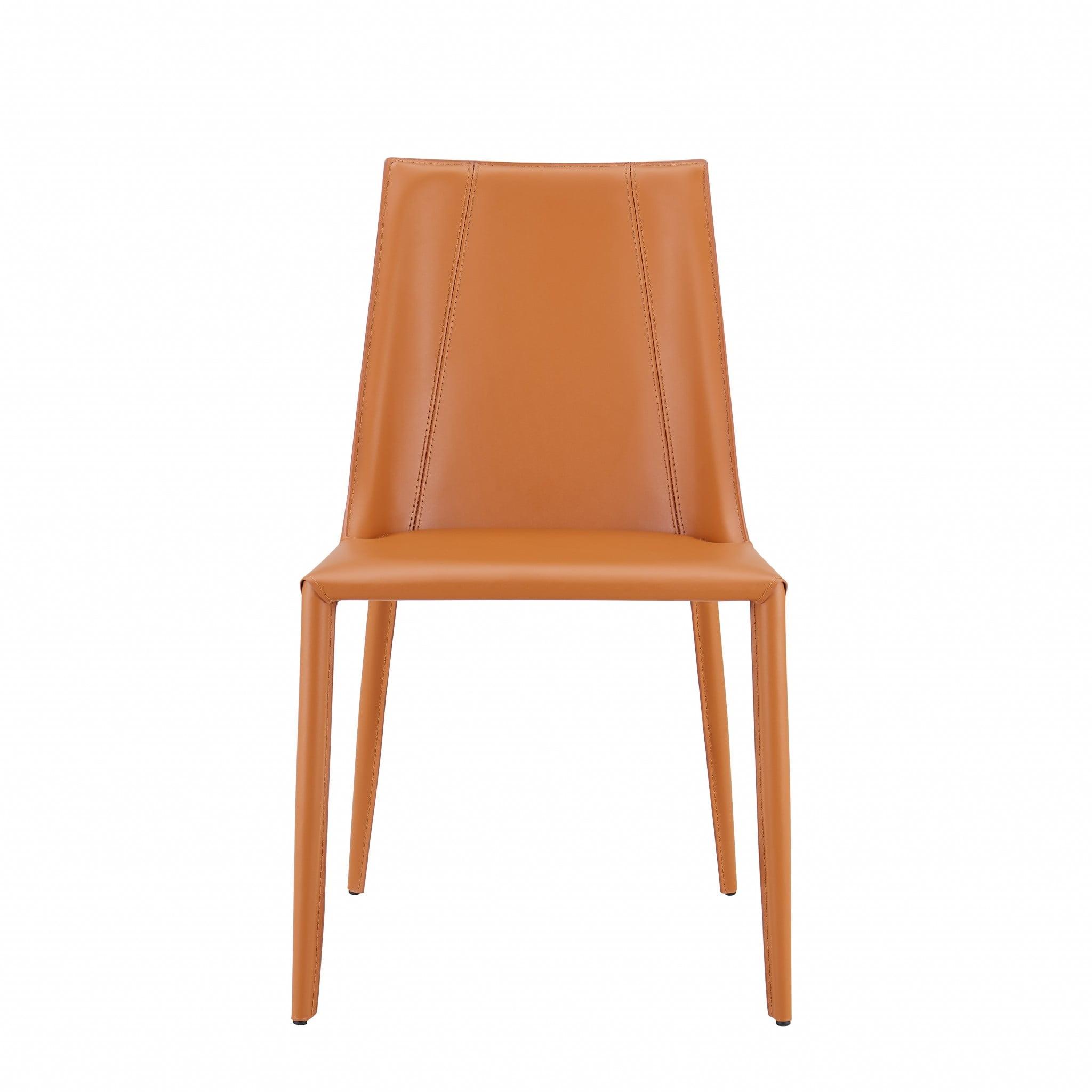 Sleek All Terra Cotta Faux Leather Dining or Side Chair