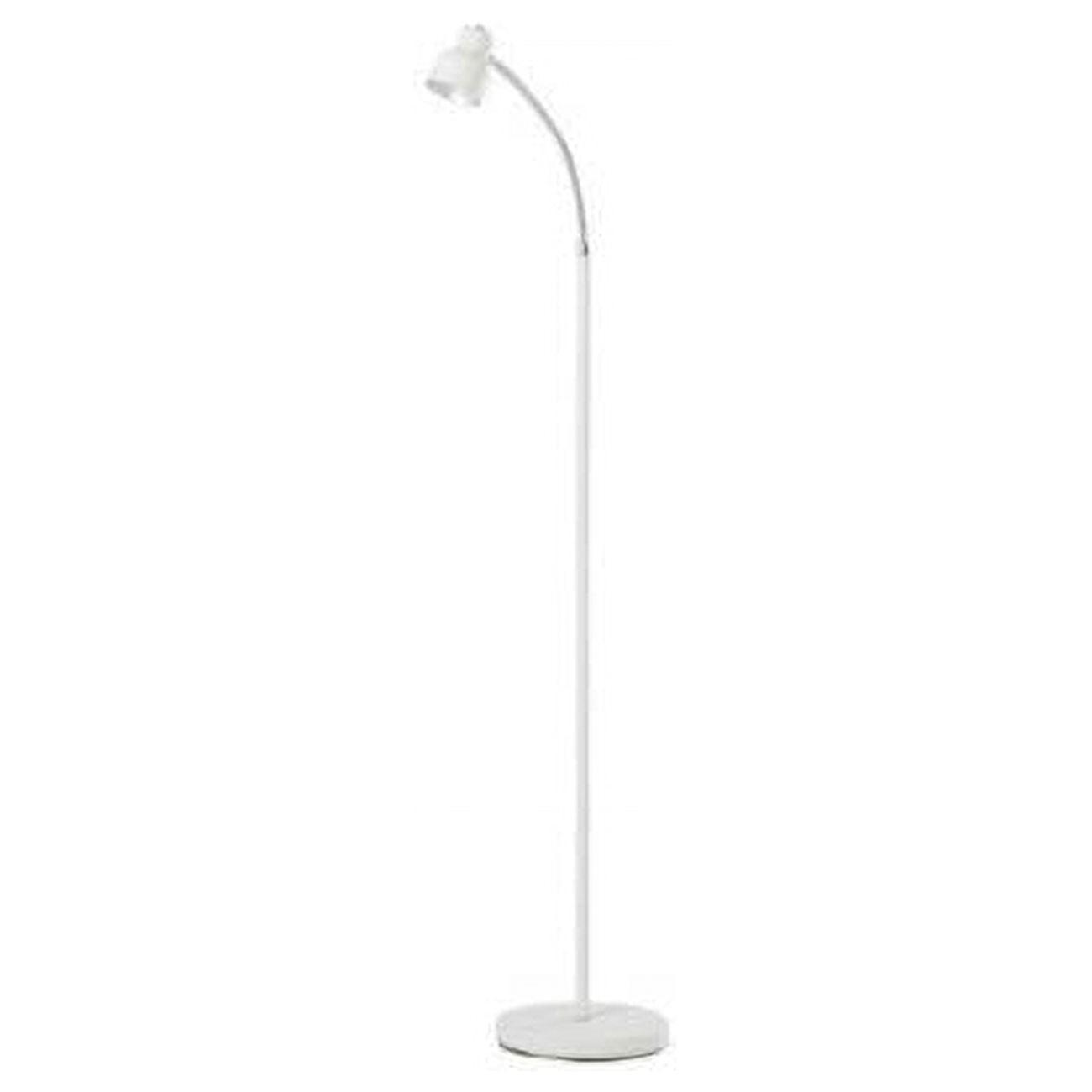 48" White LED Arched Floor Lamp with Bell Shade