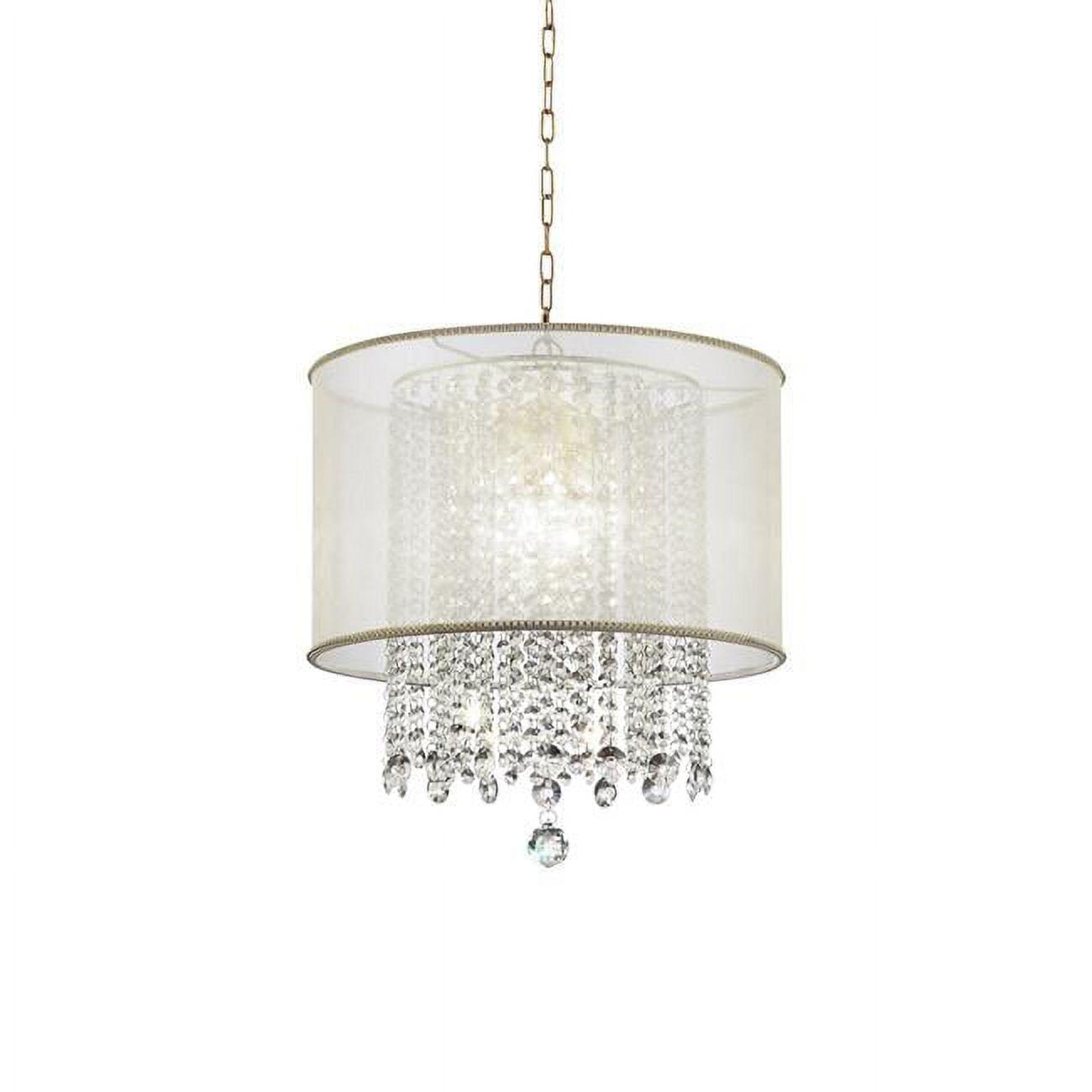 Primo 18'' Gold Finish Globe Ceiling Lamp with Crystal Accents