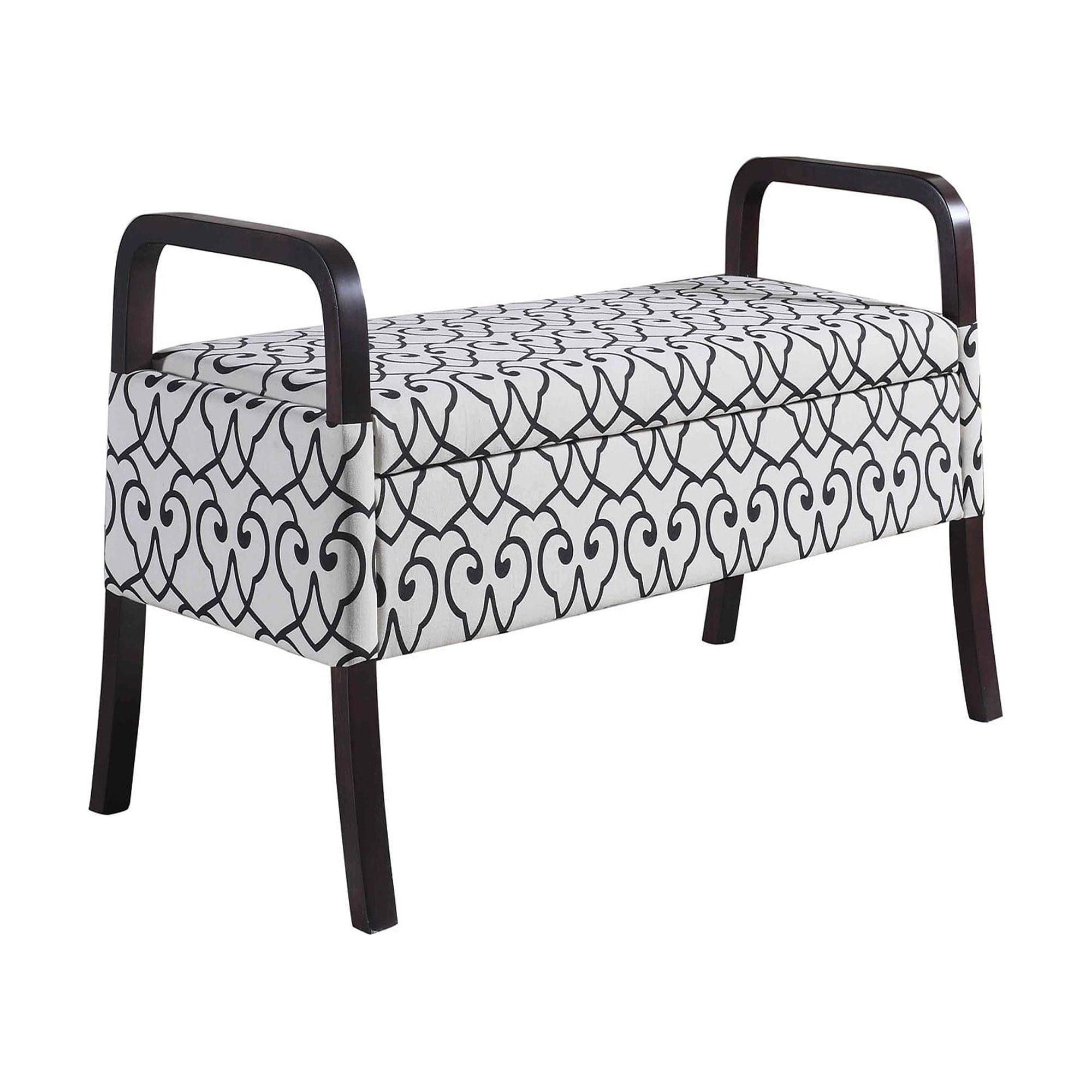 Homestock Artisanal Artistry 23.25" Tall Wooden Storage Bench, Rocco Print