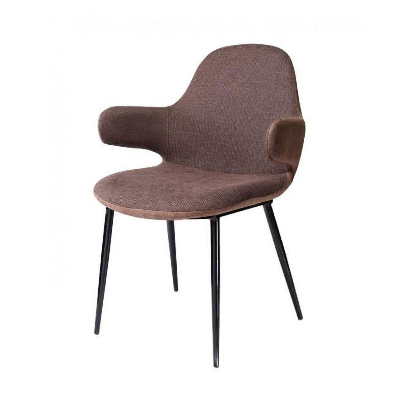 Modern Two-Tone Brown Faux Leather Accent Chair with Metal Legs