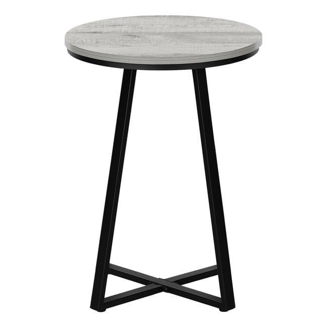 Monarch Specialties Accent Table Side Round End Nightstand Lamp Living Room Bedroom Metal Laminate Black Contemporary Modern