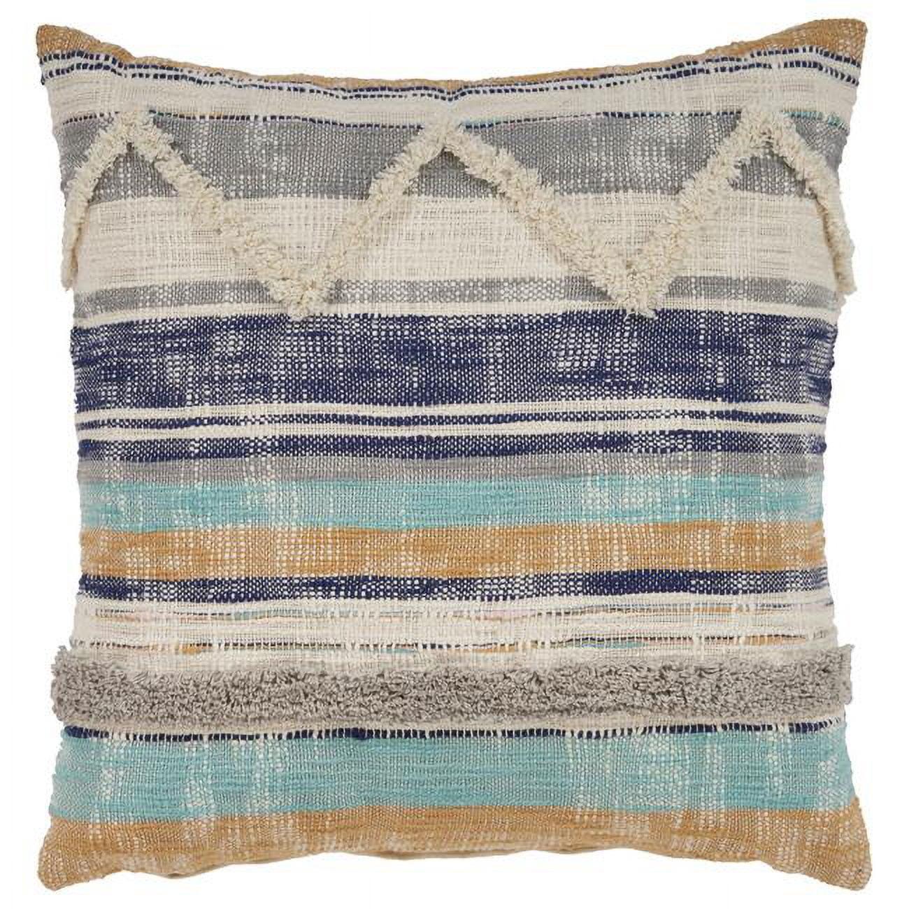 Classic Chevron 18" Square Cotton Throw Pillow Set, Geometric Design