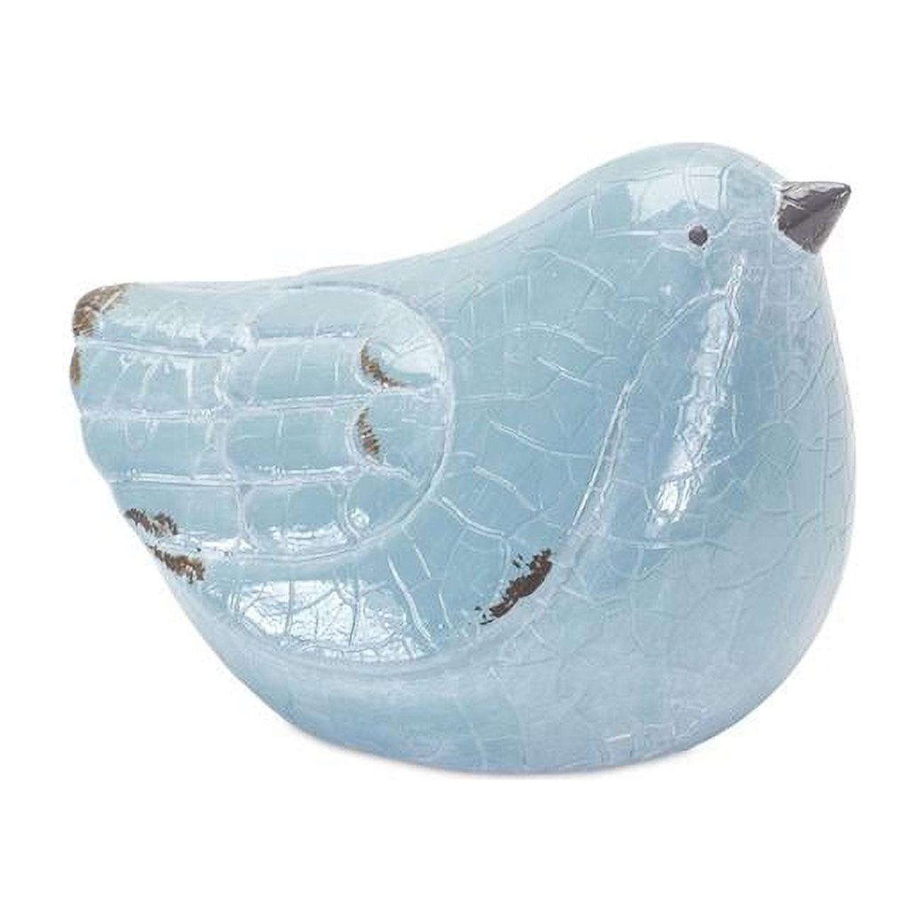 Set of Four 4" Blue Resin Bird Figurines